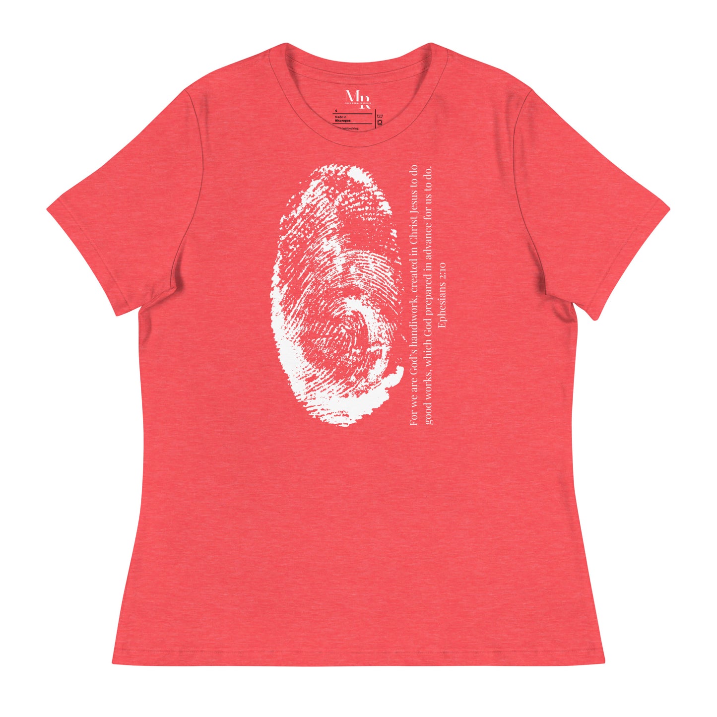 Fearfully And Wonderfully Made Women's Relaxed T-Shirt W/White Print