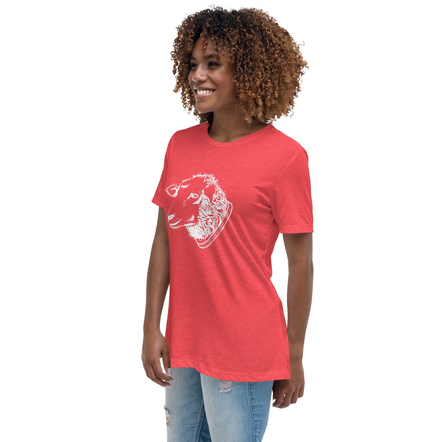 The Good Shepherd Women's Relaxed T-Shirt W/White Print
