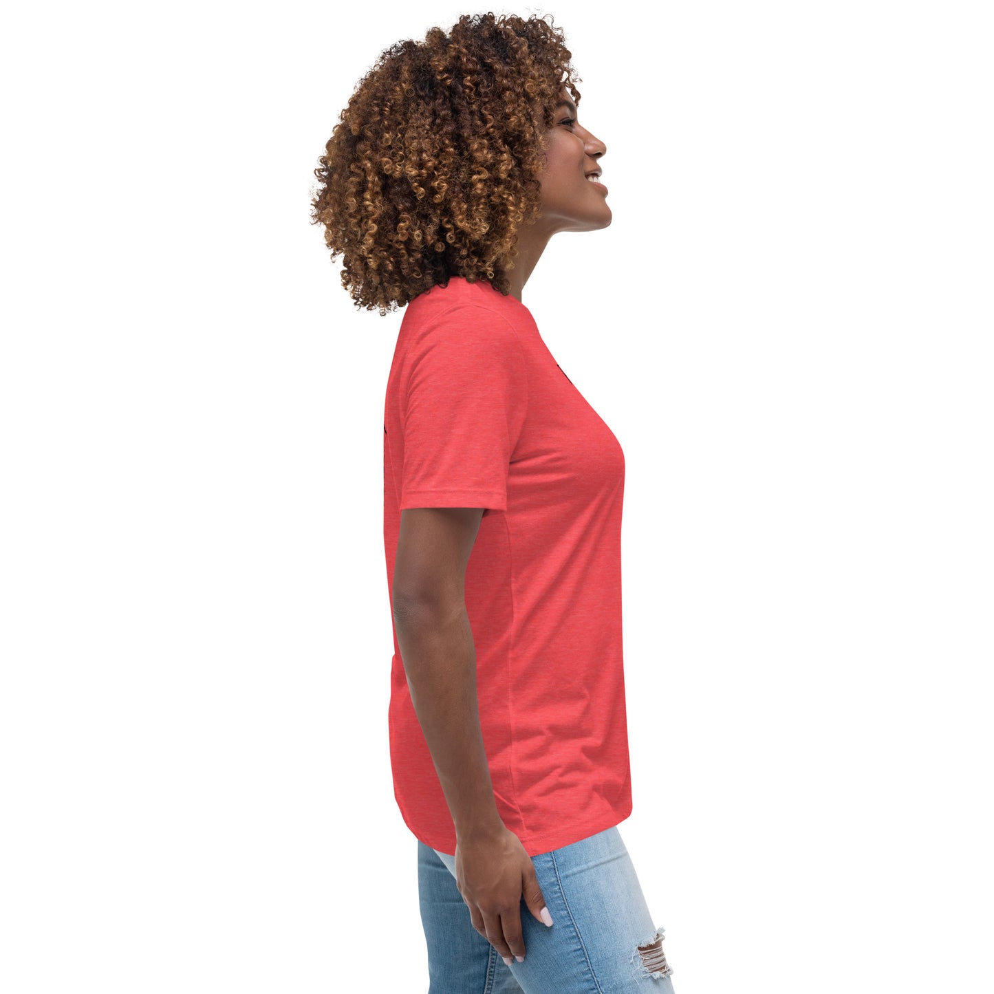 Romans 5:8 (He Still Loves You) Women's Relaxed T-Shirt W/ Black Print