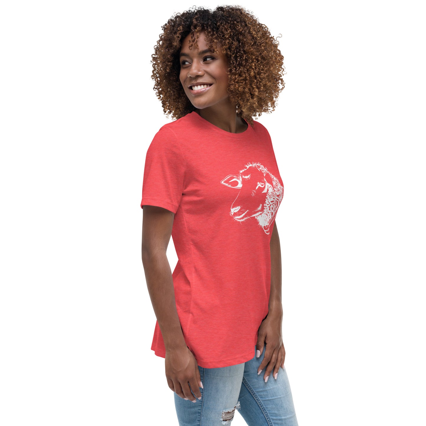 The Good Shepherd Women's Relaxed T-Shirt W/White Print