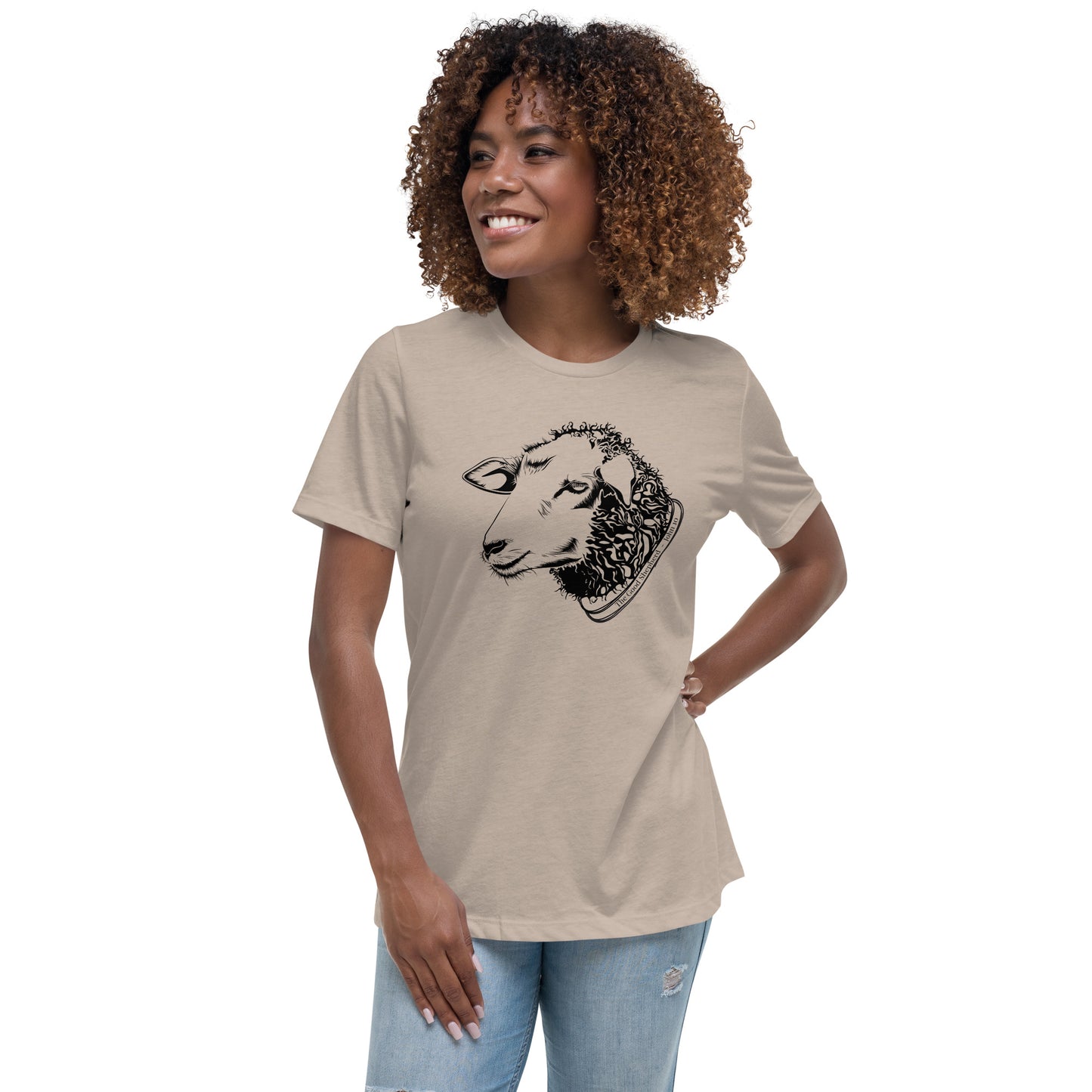 The Good Shepherd Women's Relaxed T-Shirt W/Black Print