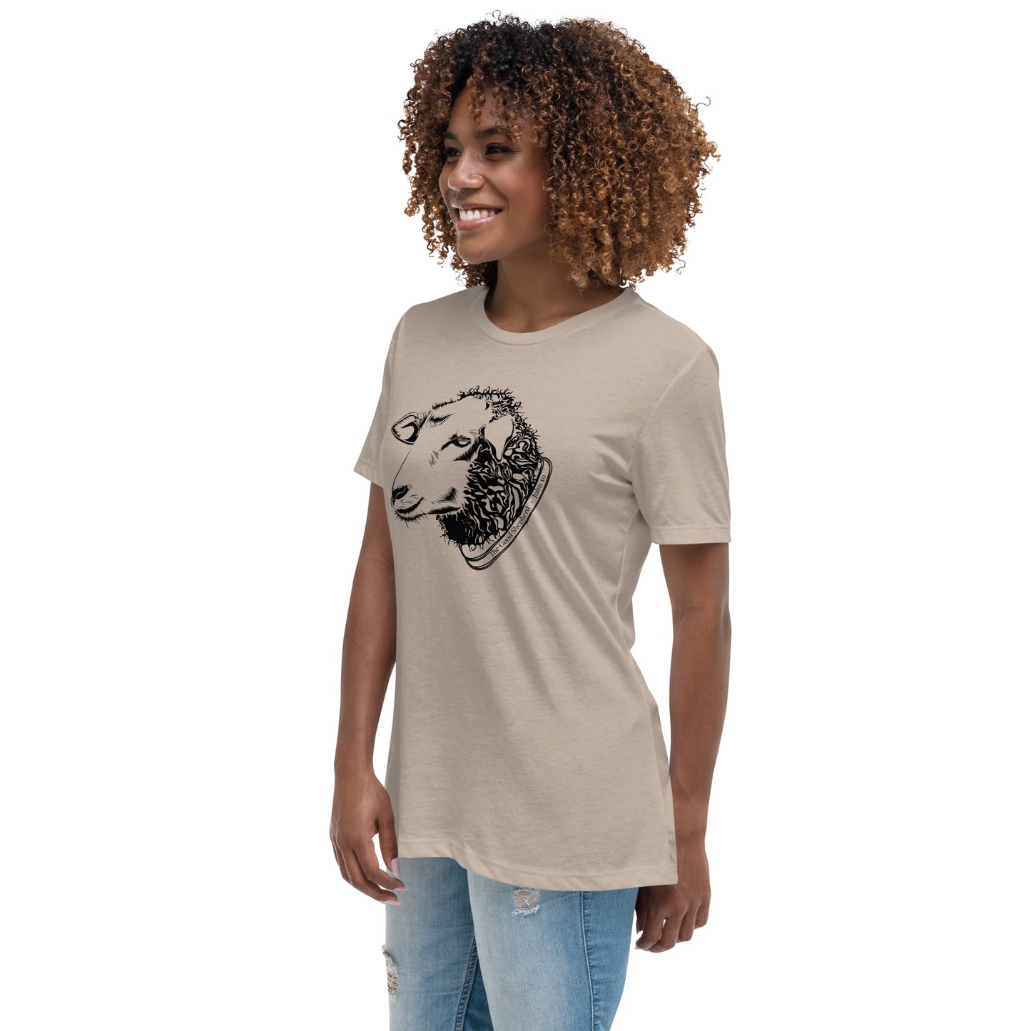 The Good Shepherd Women's Relaxed T-Shirt W/Black Print