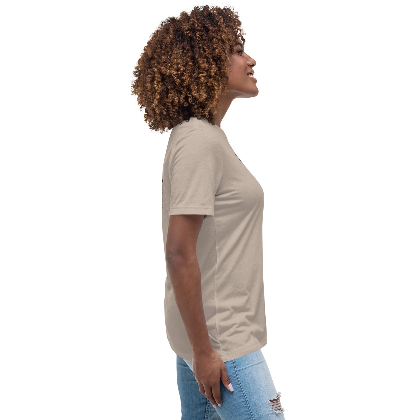 Romans 5:8 (He Still Loves You) Women's Relaxed T-Shirt W/ Black Print