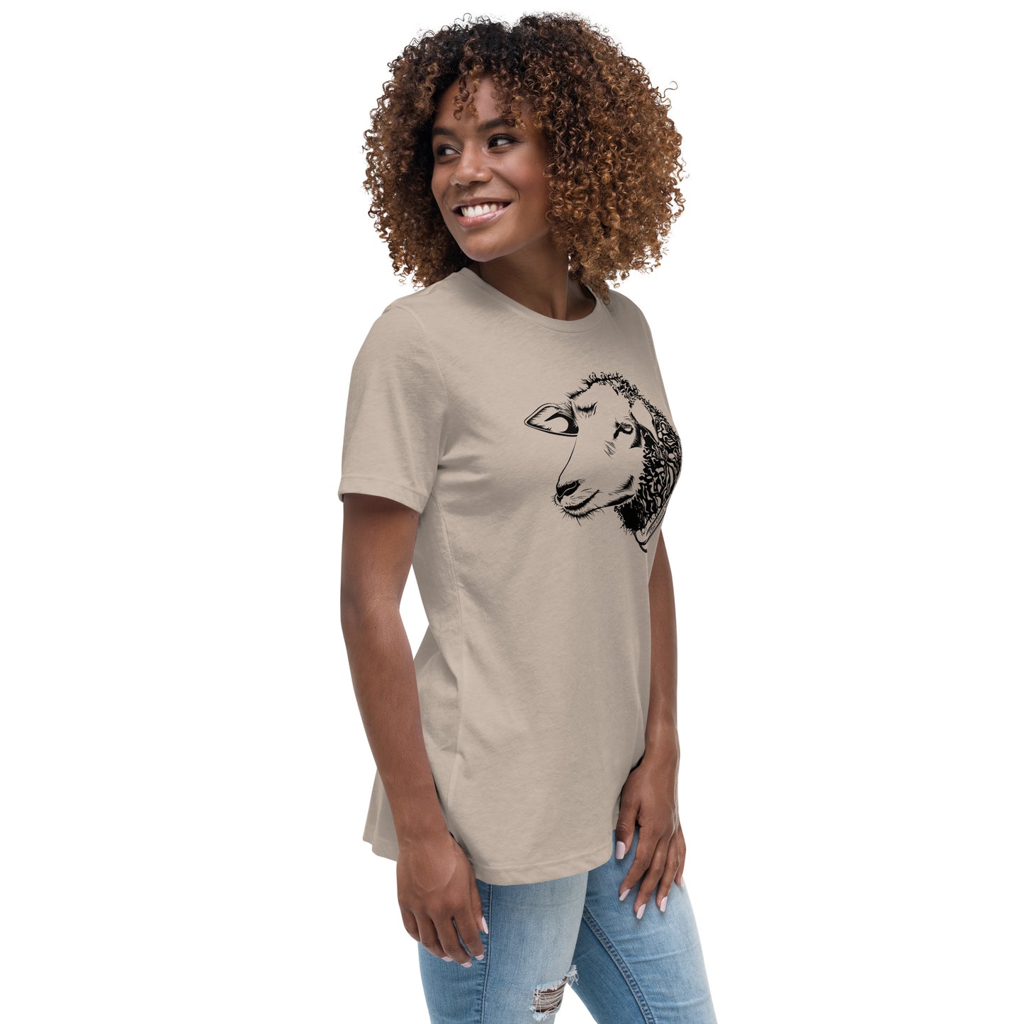 The Good Shepherd Women's Relaxed T-Shirt W/Black Print