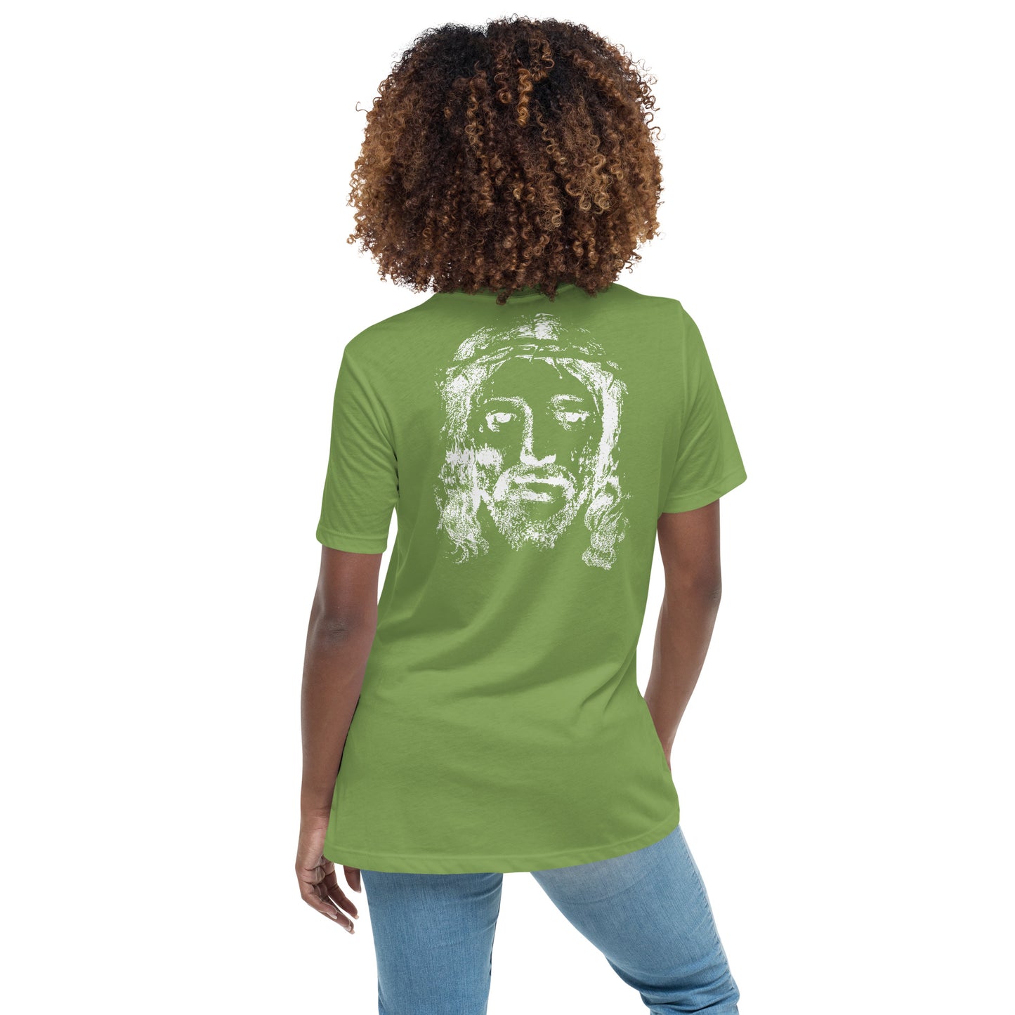 He's Got My Back Women's Relaxed T-Shirt W/White Print