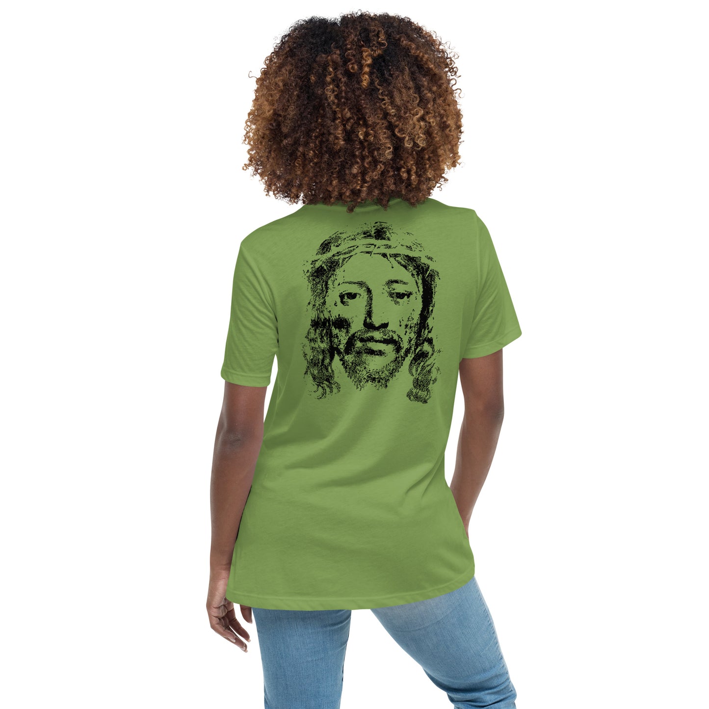 He's Got My Back Women's Relaxed T-Shirt W/Black Print
