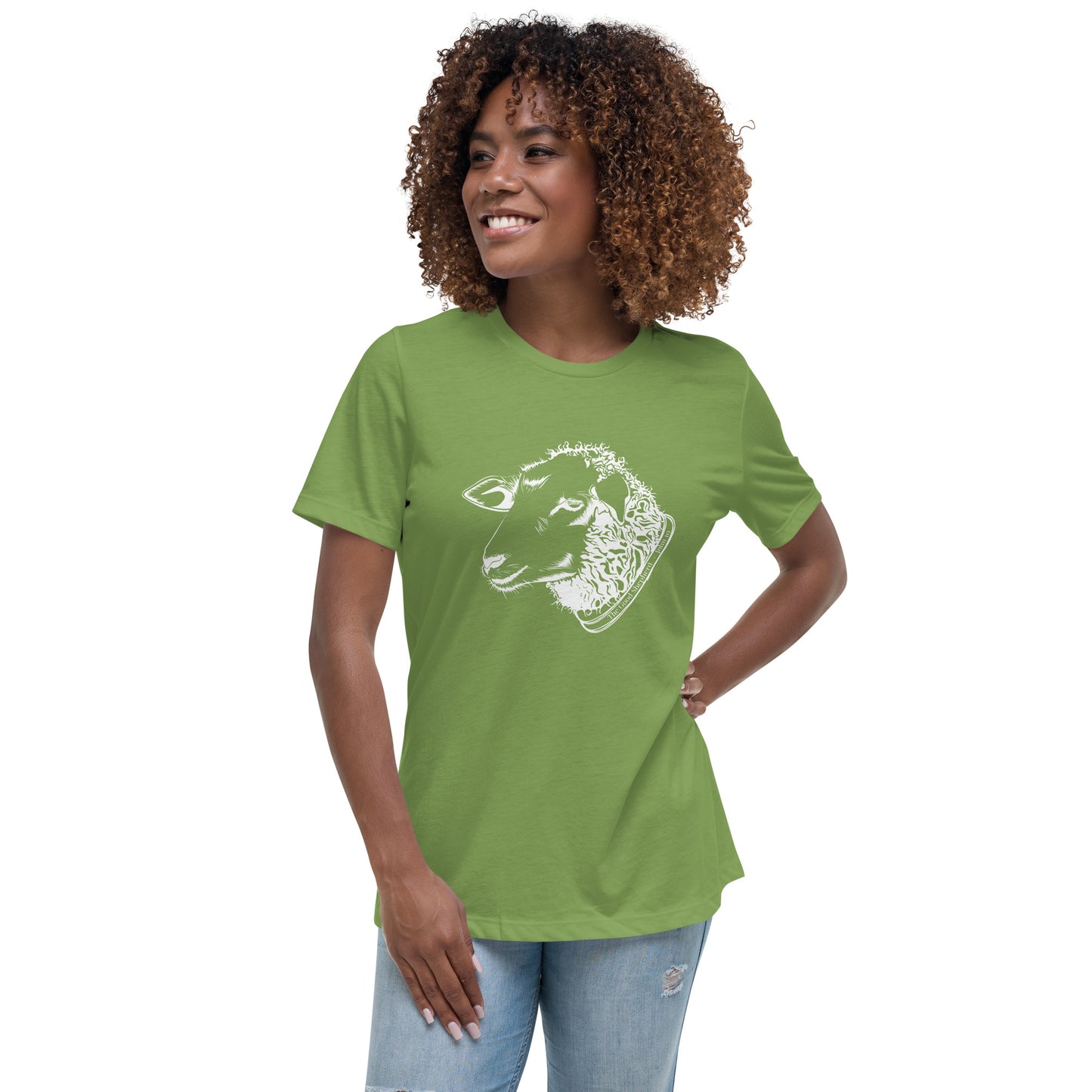 The Good Shepherd Women's Relaxed T-Shirt W/White Print