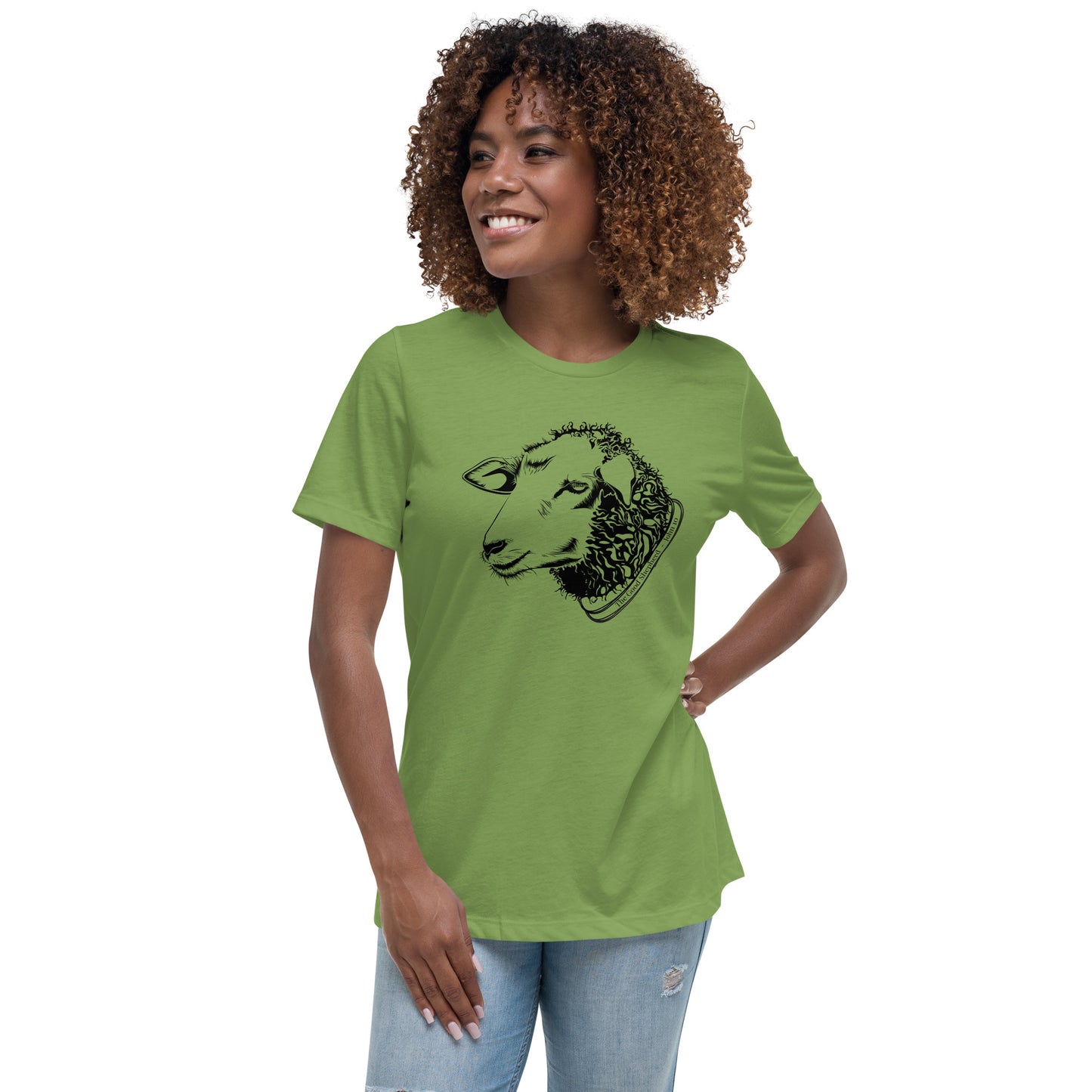 The Good Shepherd Women's Relaxed T-Shirt W/Black Print