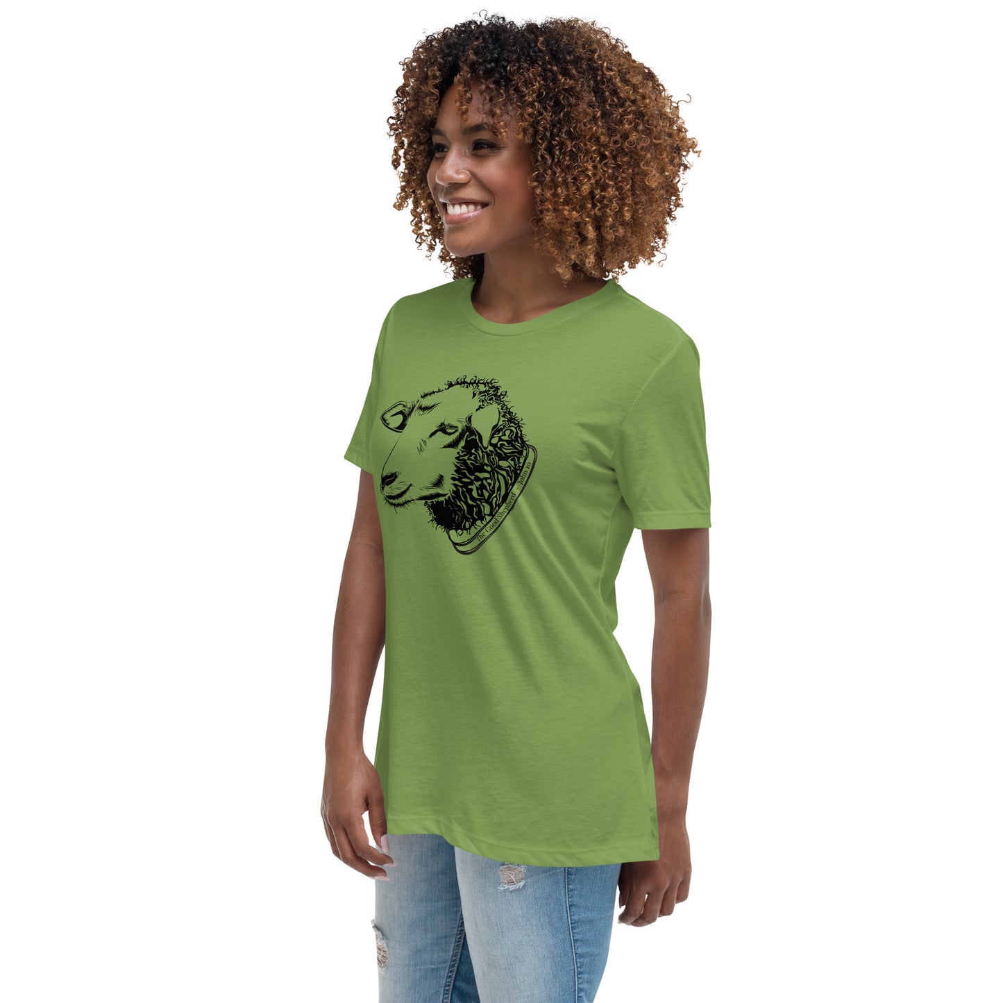 The Good Shepherd Women's Relaxed T-Shirt W/Black Print