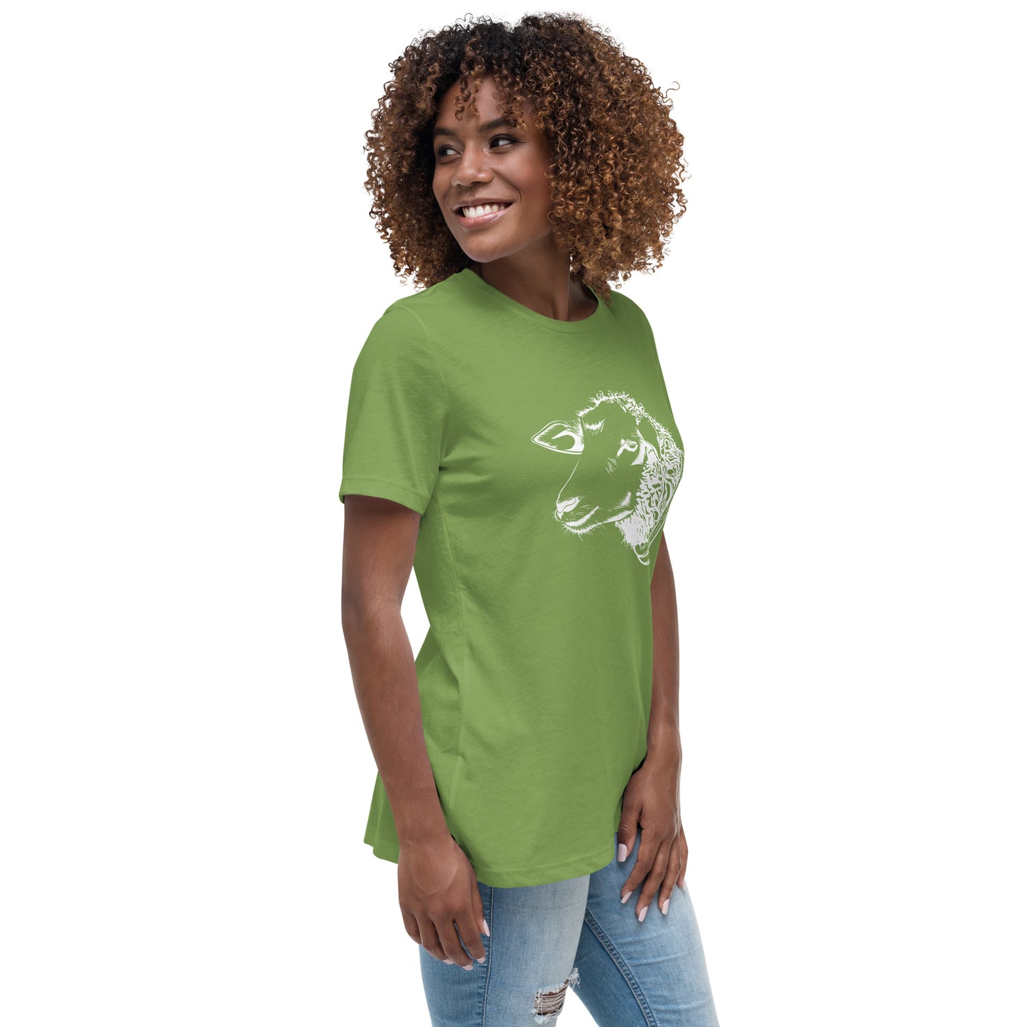 The Good Shepherd Women's Relaxed T-Shirt W/White Print