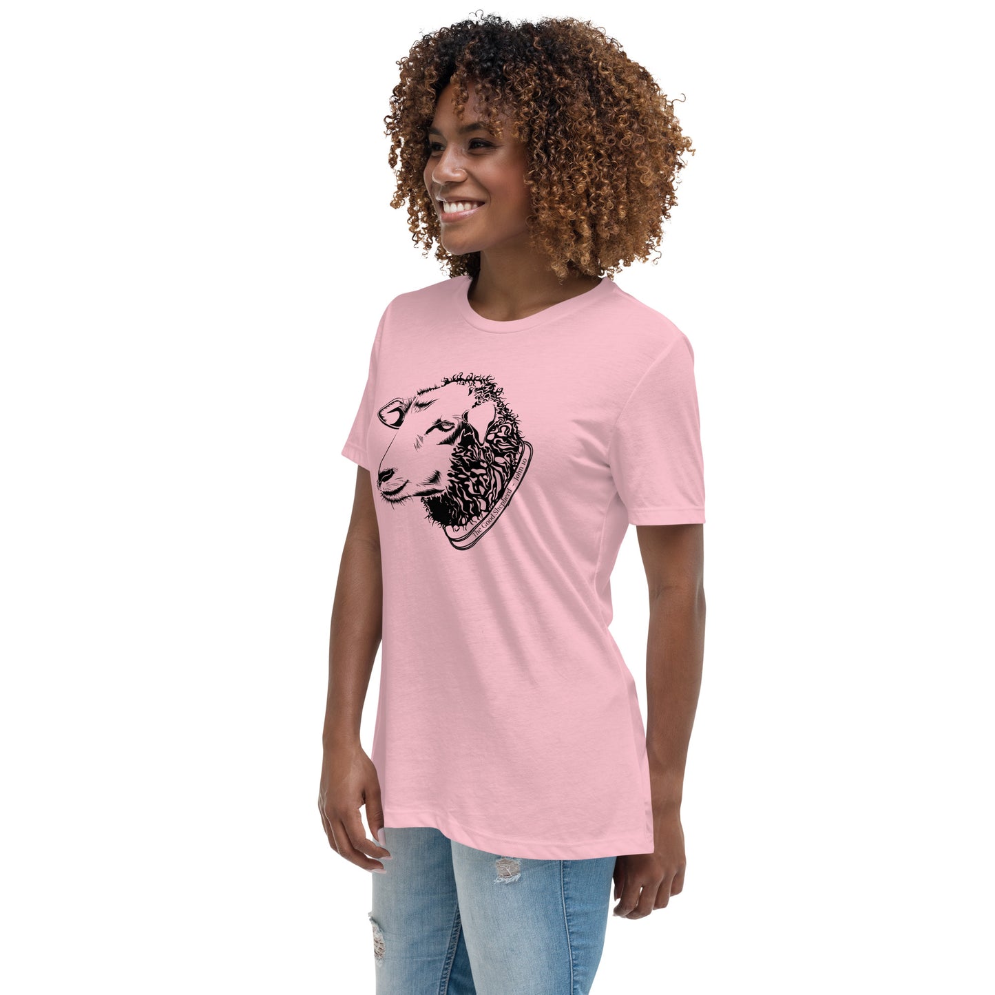 The Good Shepherd Women's Relaxed T-Shirt W/Black Print