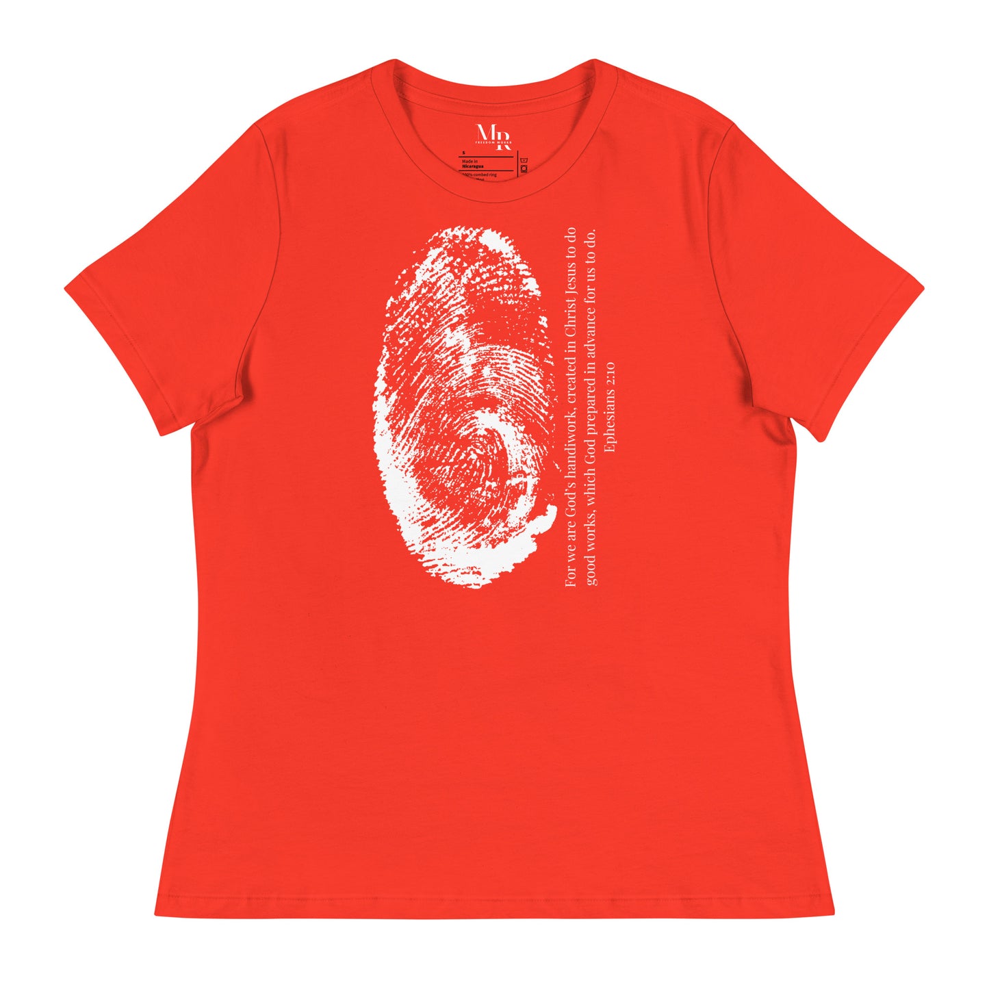 Fearfully And Wonderfully Made Women's Relaxed T-Shirt W/White Print