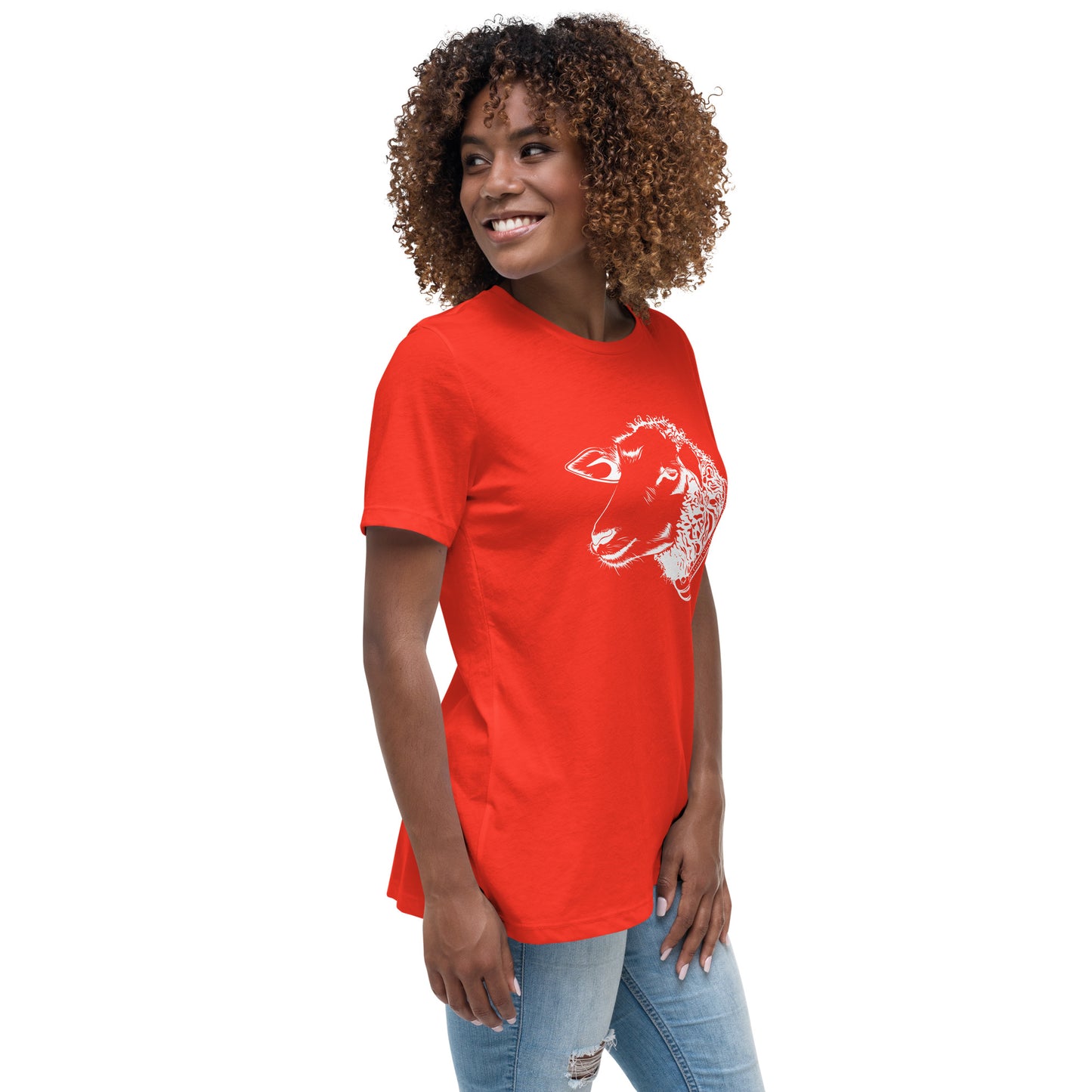 The Good Shepherd Women's Relaxed T-Shirt W/White Print
