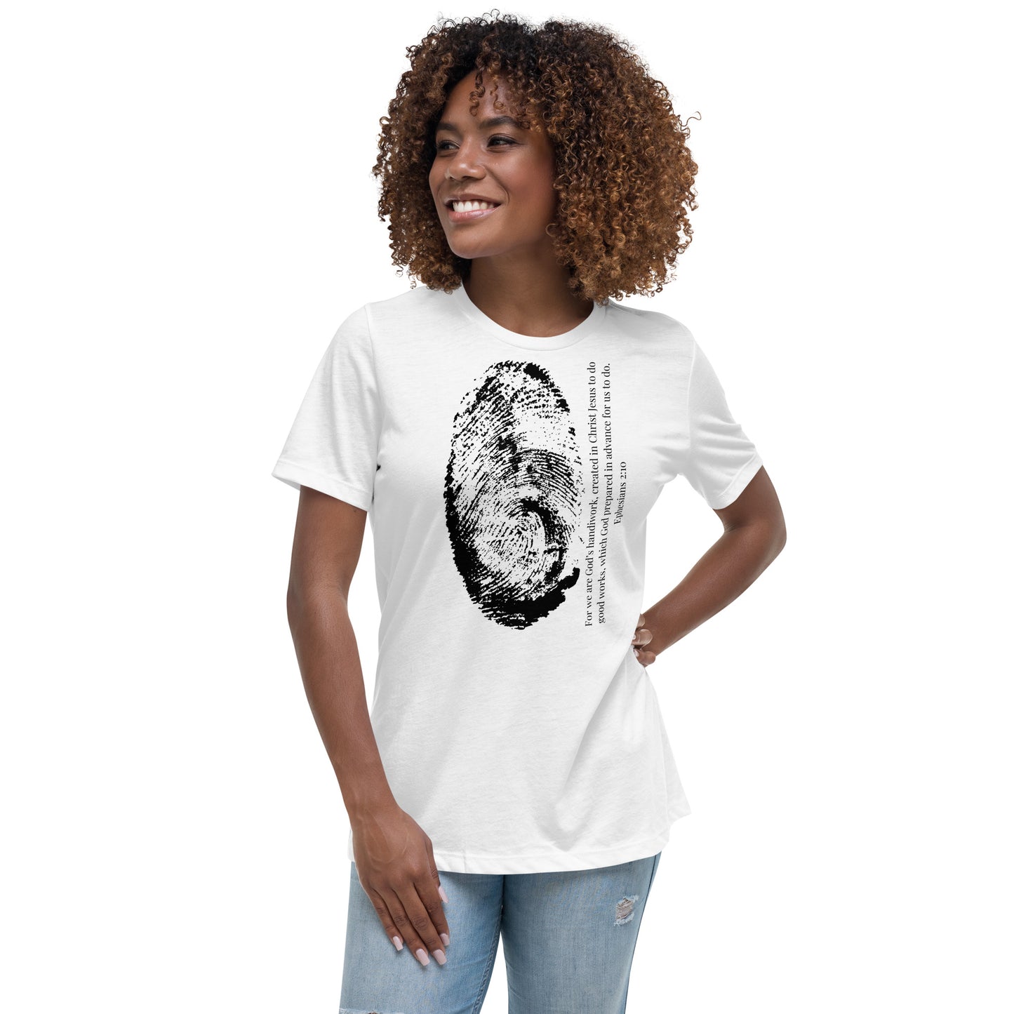 Fearfully And Wonderfully Made Women's Relaxed T-Shirt W/Black Print