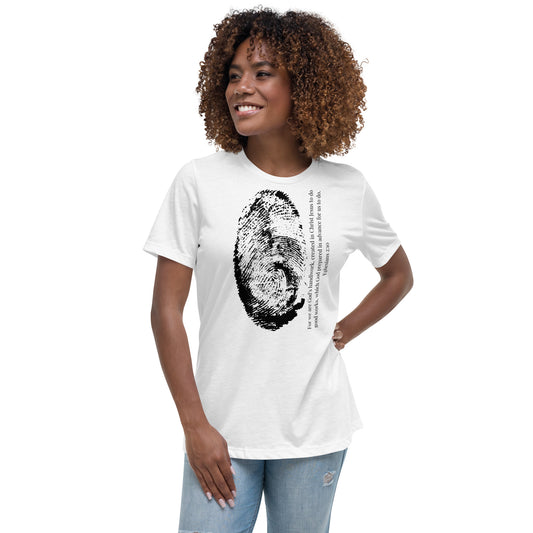 Fearfully And Wonderfully Made Women's Relaxed T-Shirt W/Black Print