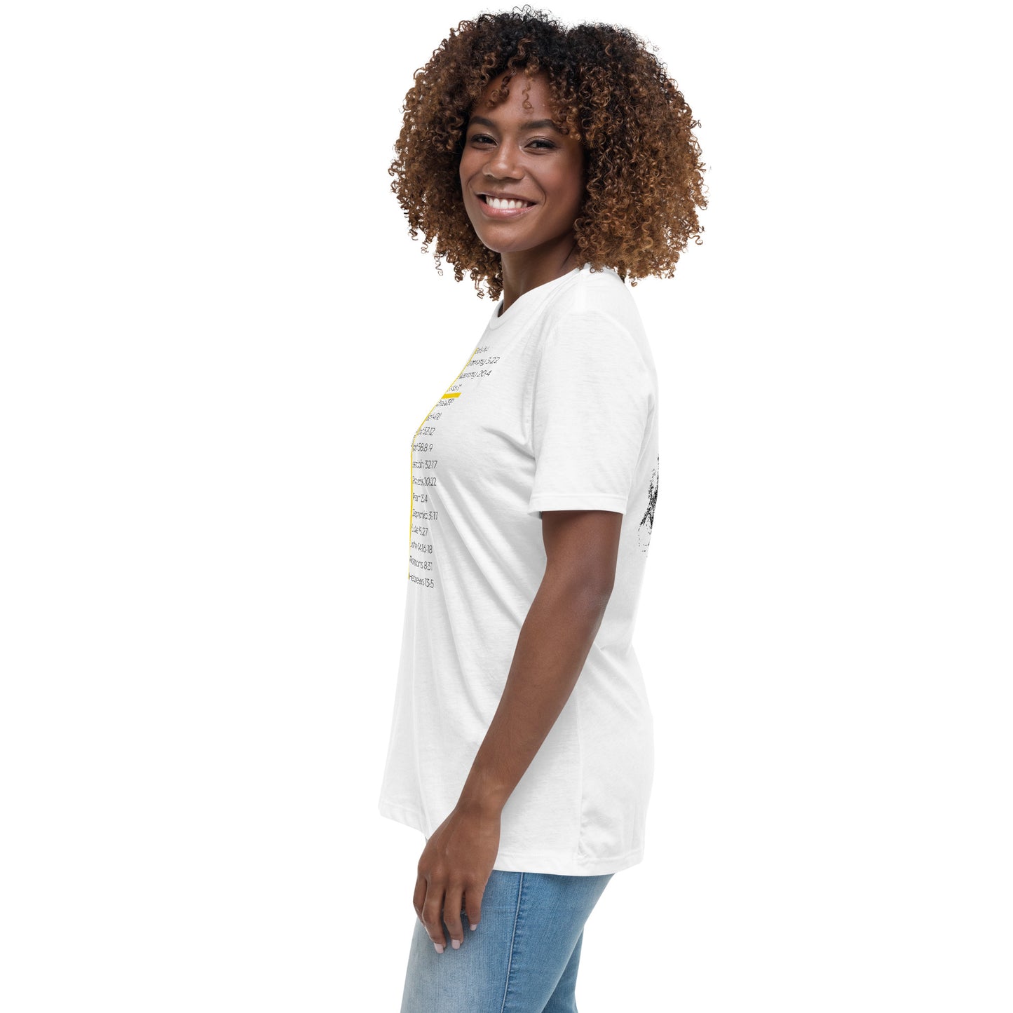 He's Got My Back Women's Relaxed T-Shirt W/Black Print