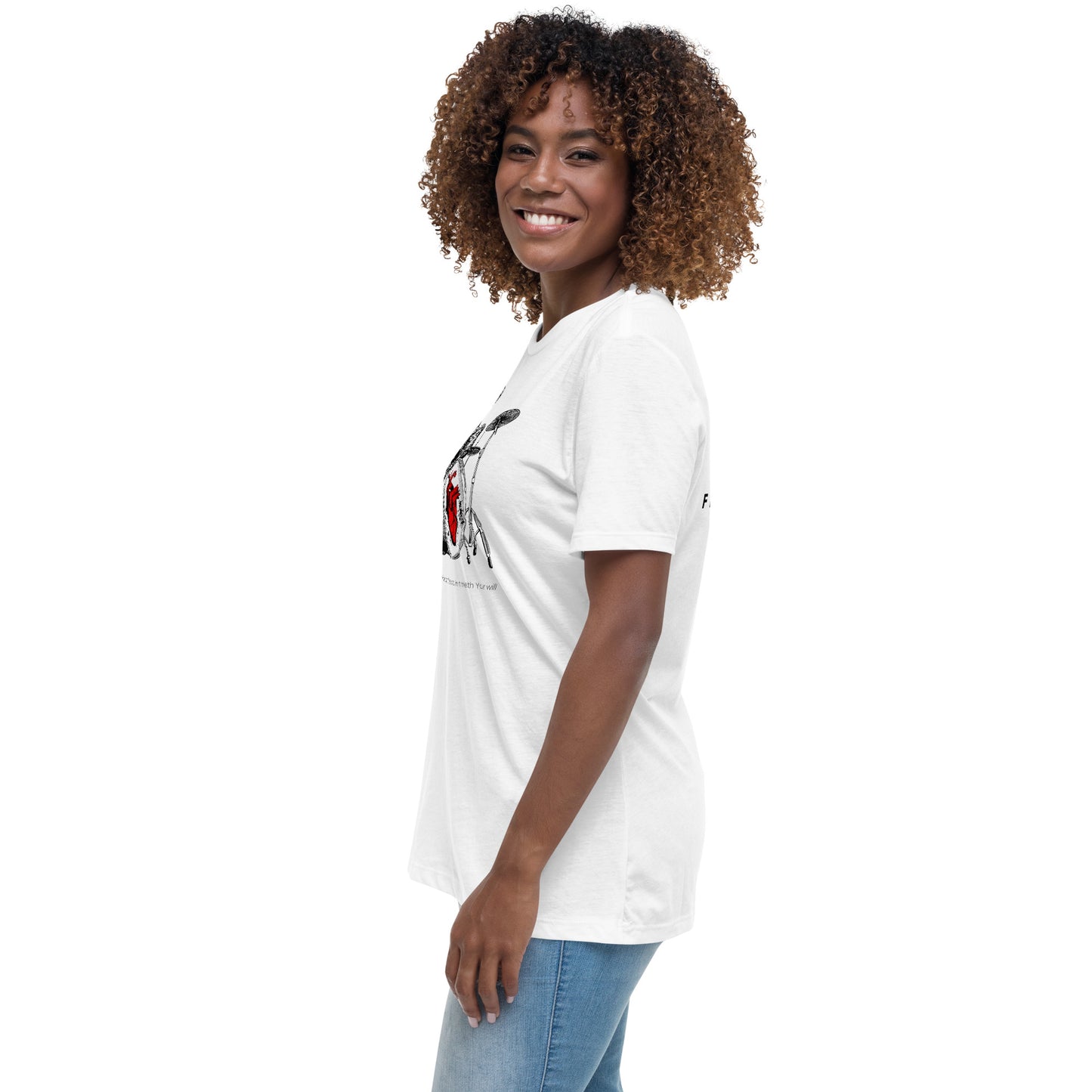 Heart Beats In Time Women's Relaxed T-Shirt W/Black Print