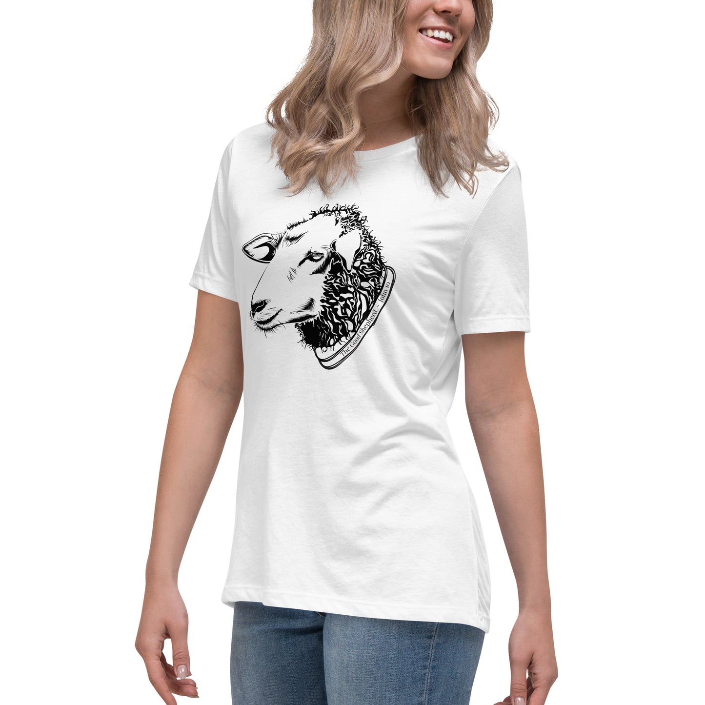 The Good Shepherd Women's Relaxed T-Shirt W/Black Print