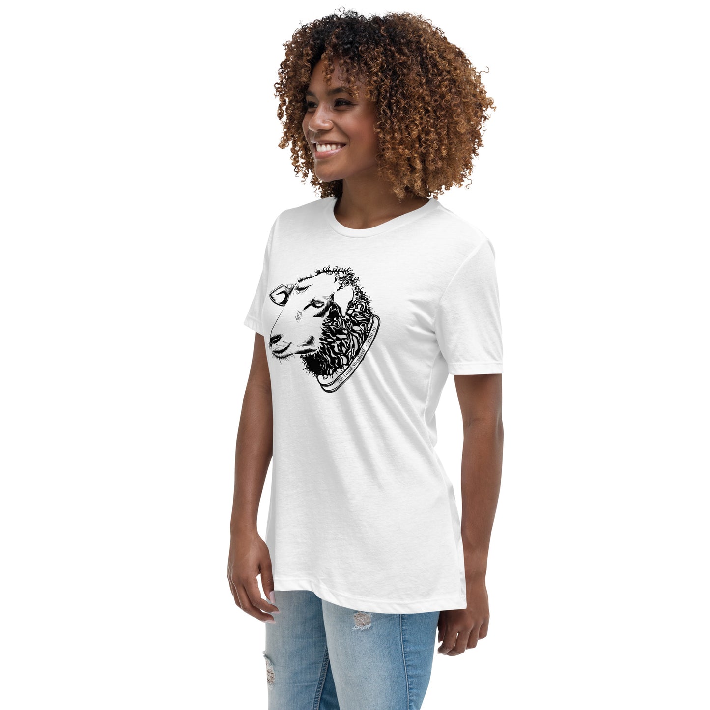 The Good Shepherd Women's Relaxed T-Shirt W/Black Print