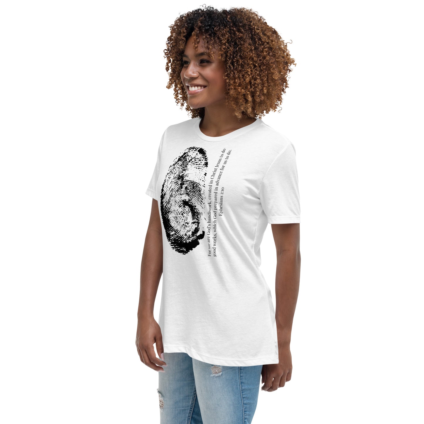 Fearfully And Wonderfully Made Women's Relaxed T-Shirt W/Black Print