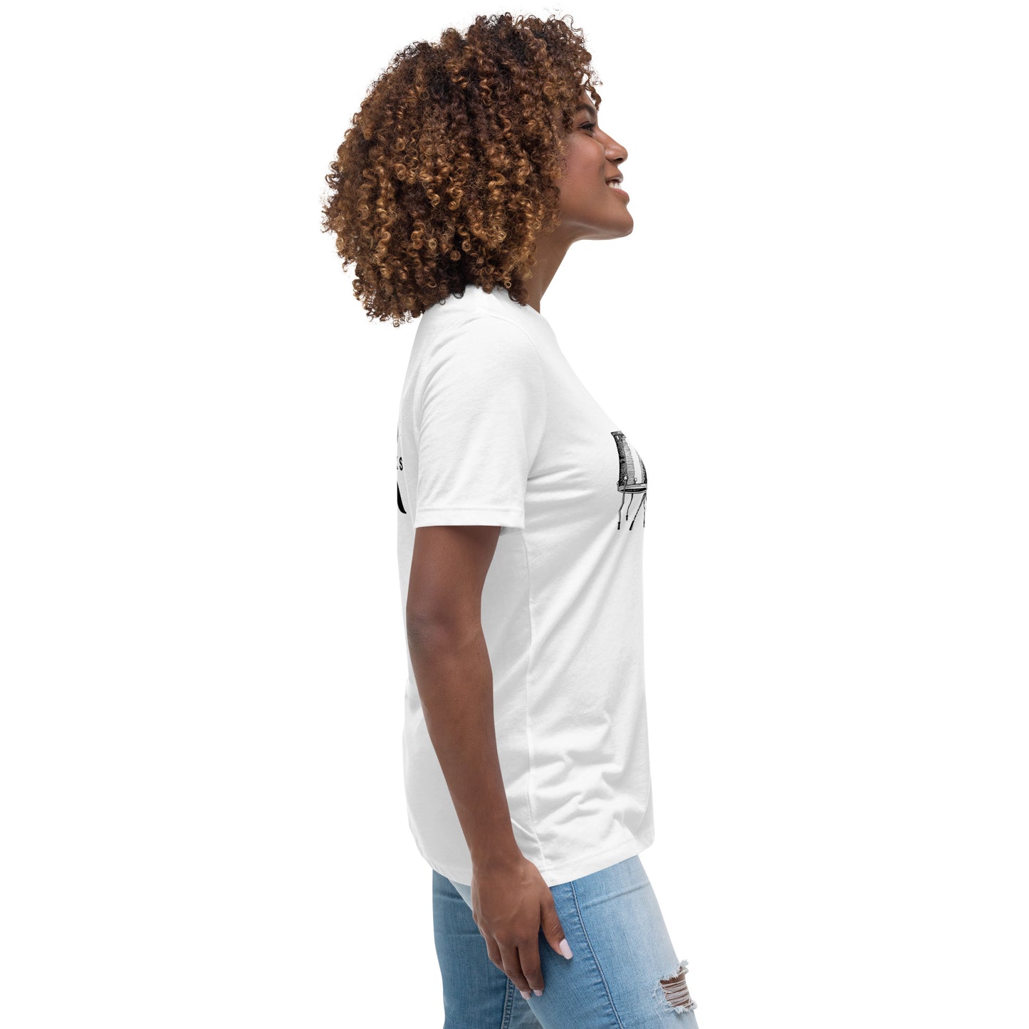 Heart Beats In Time Women's Relaxed T-Shirt W/Black Print