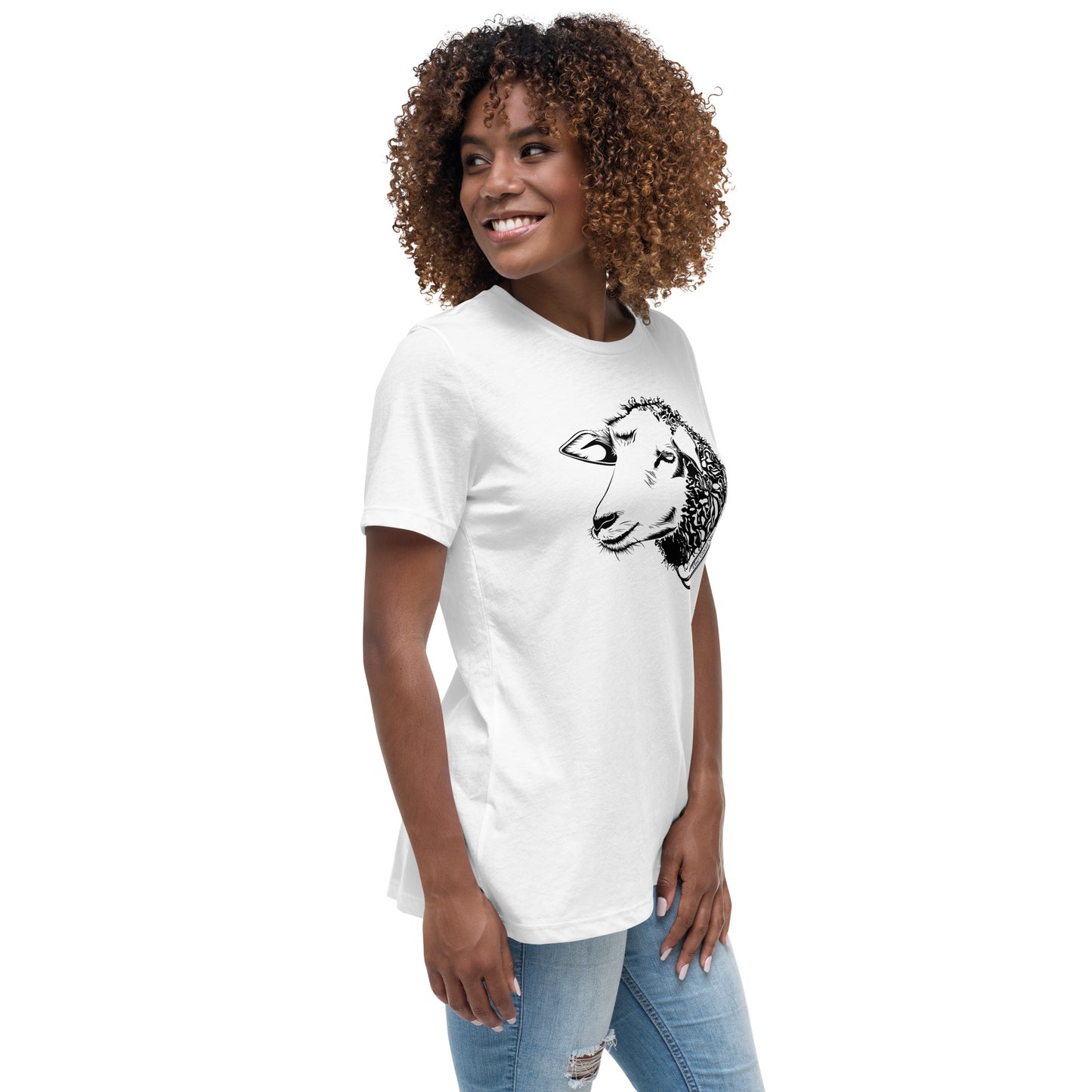 The Good Shepherd Women's Relaxed T-Shirt W/Black Print