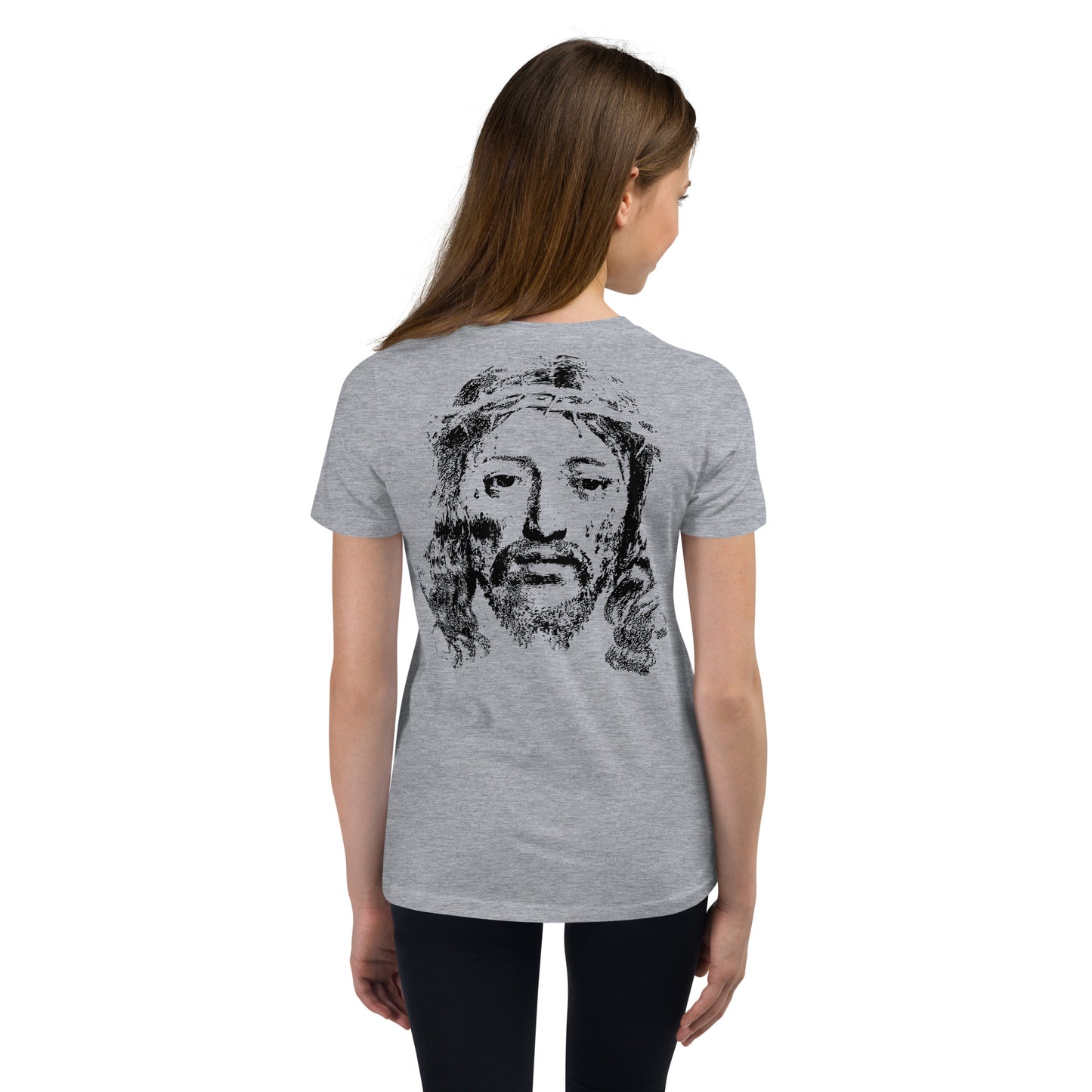 He's Got My Back Youth Short Sleeve T-Shirt W/Black Print