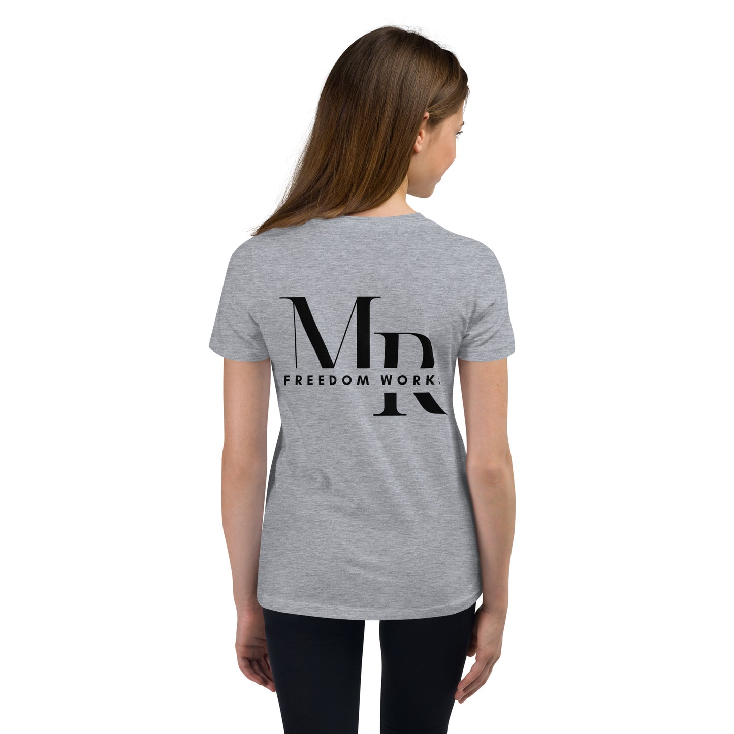 Heart Beats In Time Youth Short Sleeve T-Shirt W/Black Print