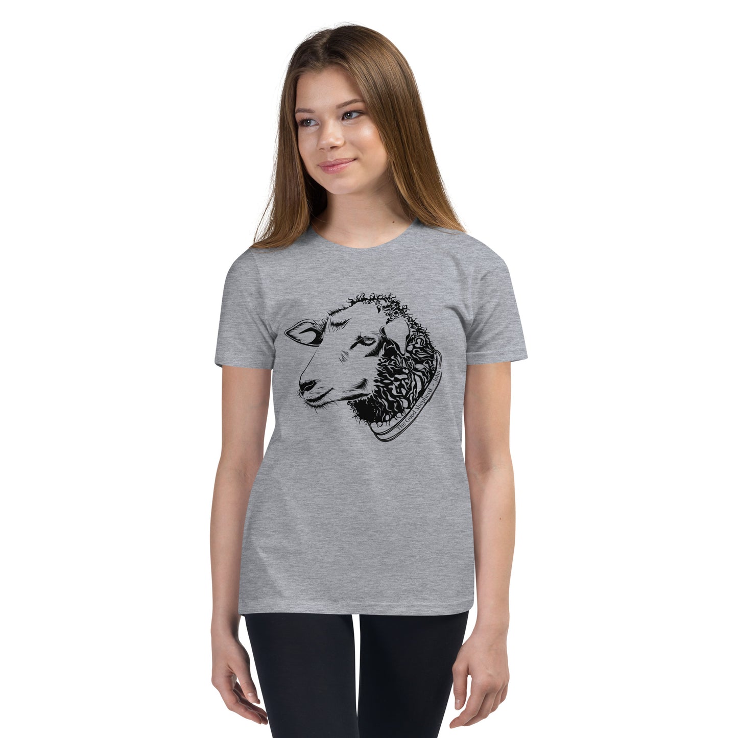 The Good Shepherd Youth Short Sleeve T-Shirt W/Black Print