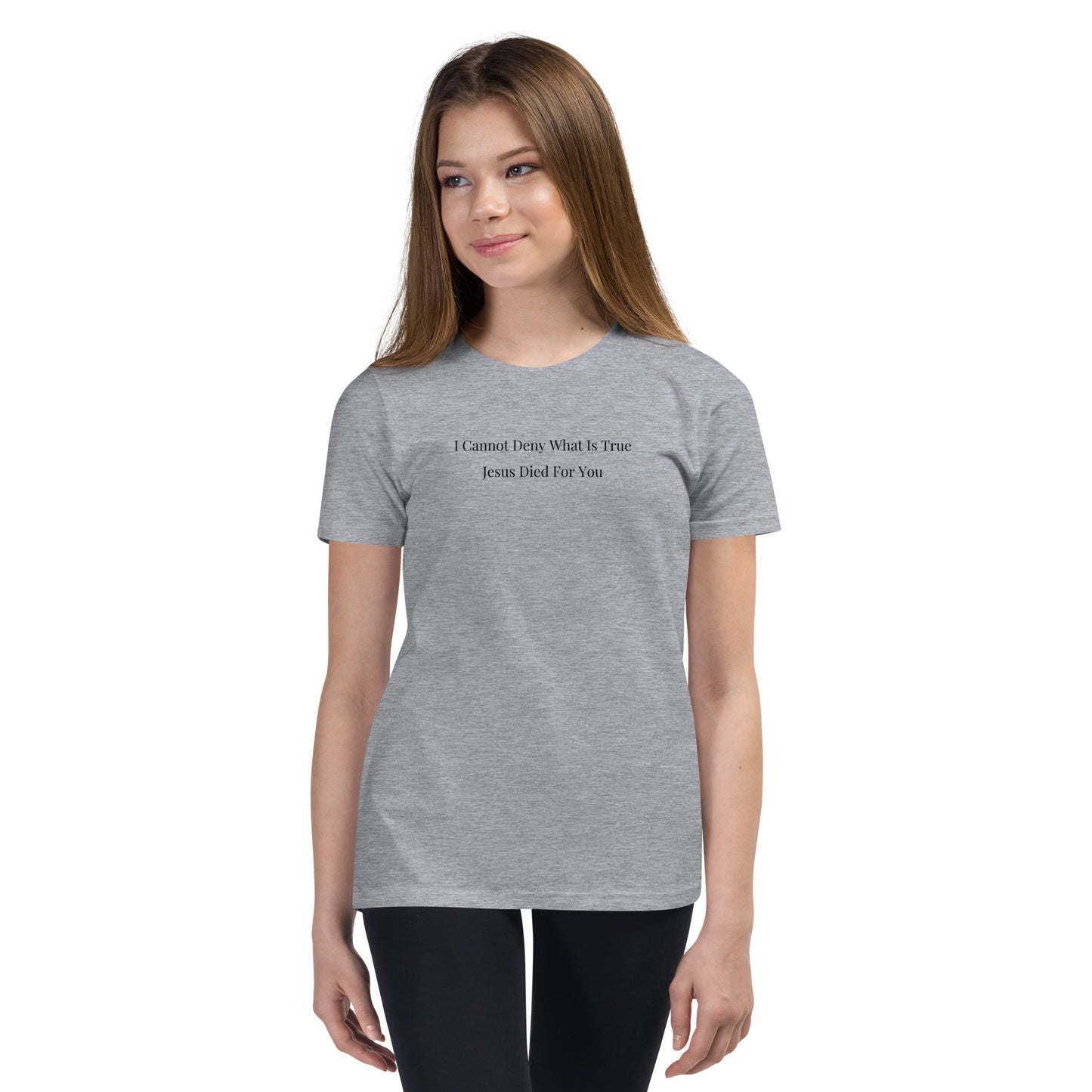 Jesus Died For You Youth Short Sleeve T-Shirt W/Black Print