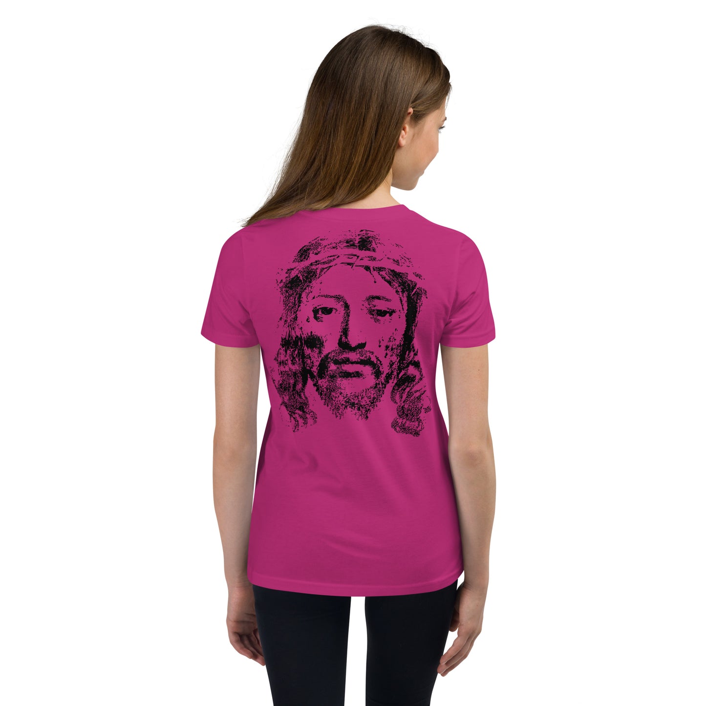 He's Got My Back Youth Short Sleeve T-Shirt W/Black Print