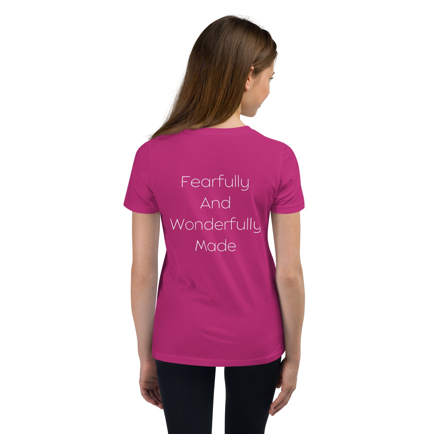 Fearfully And Wonderfully Made Youth Short Sleeve T-Shirt W/White Print