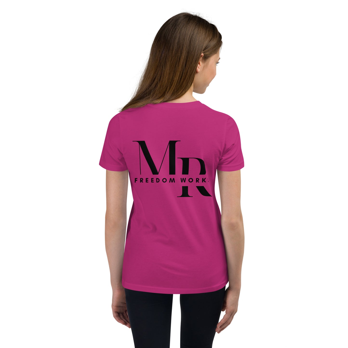 Heart Beats In Time Youth Short Sleeve T-Shirt W/Black Print