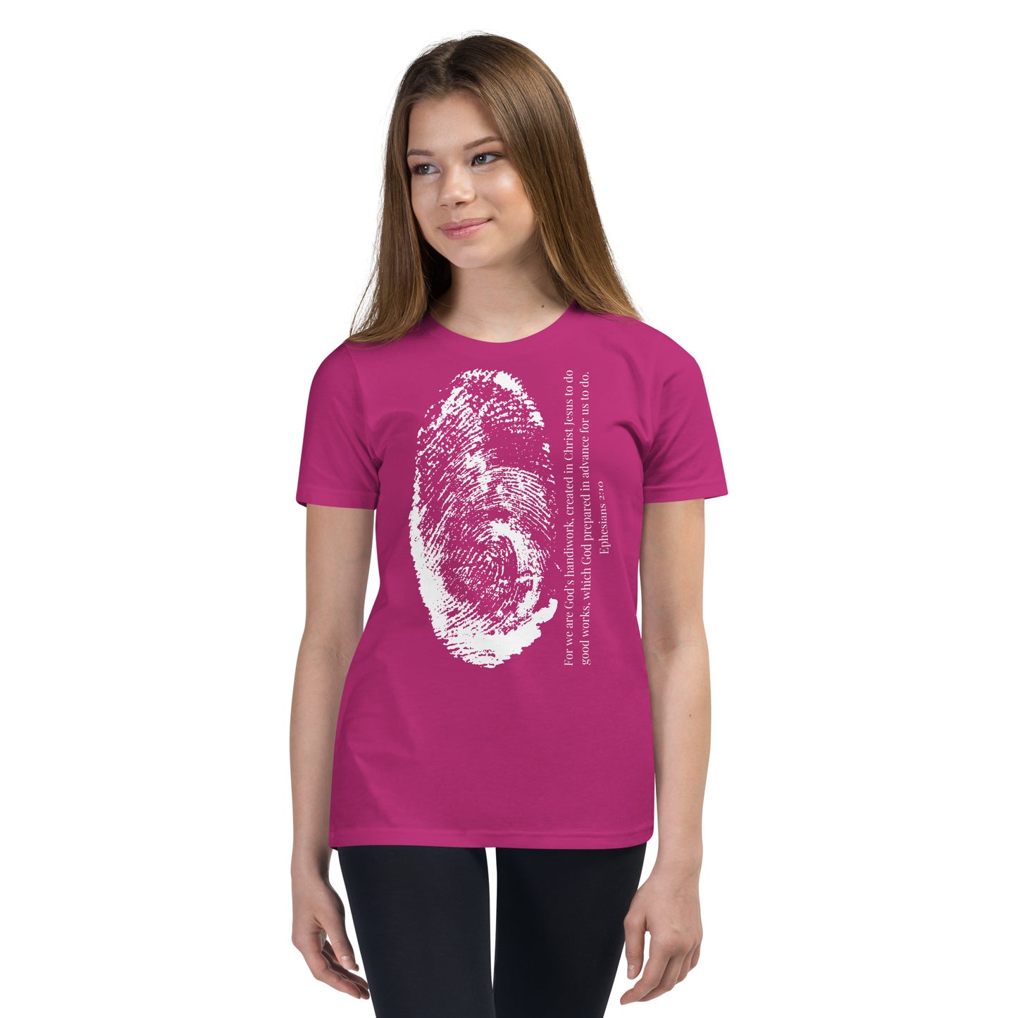 Fearfully And Wonderfully Made Youth Short Sleeve T-Shirt W/White Print