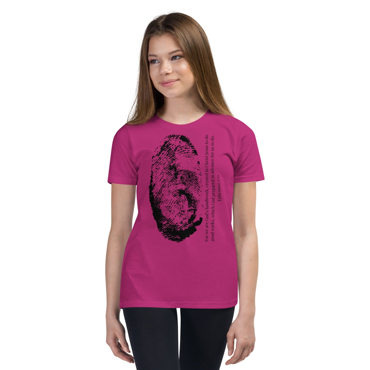 Fearfully And Wonderfully Made Youth Short Sleeve T-Shirt W/Black Print