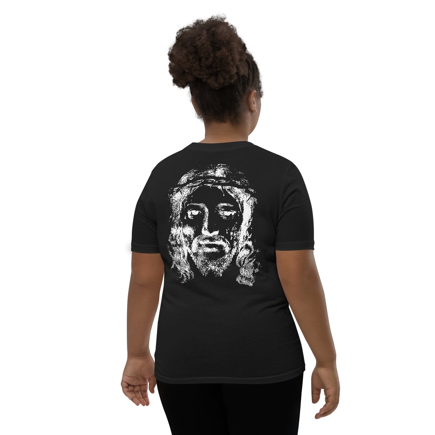 He's Got My Back Youth Short Sleeve T-Shirt W/White Print