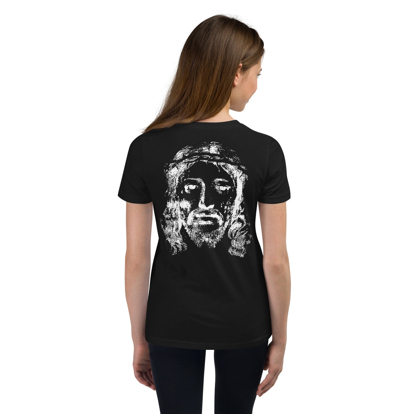 He's Got My Back Youth Short Sleeve T-Shirt W/White Print