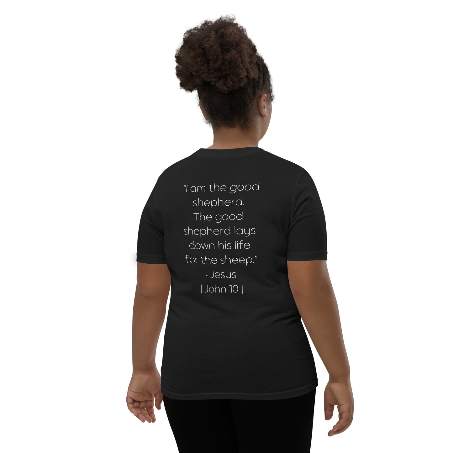 The Good Shepherd Youth Short Sleeve T-Shirt W/White Print