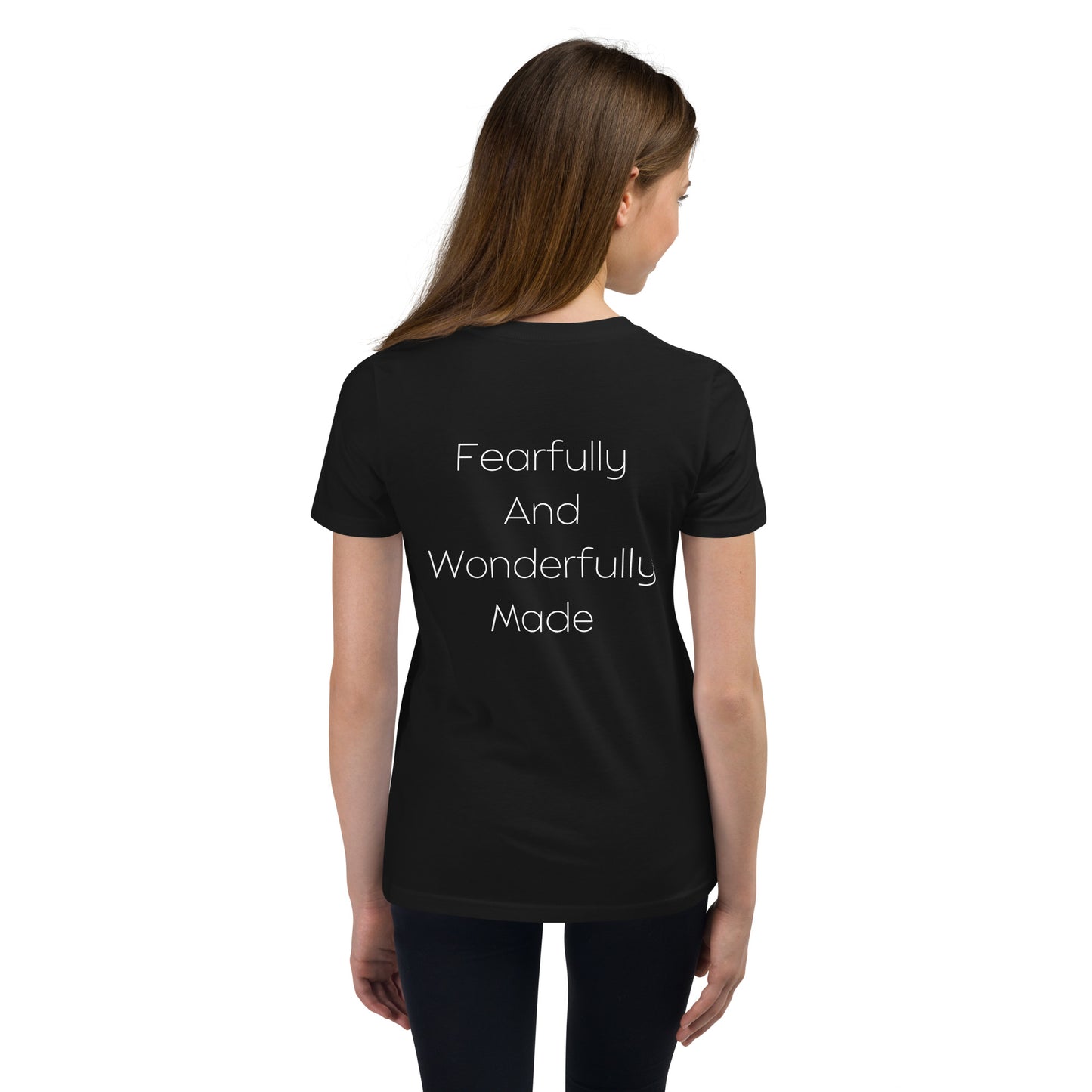 Fearfully And Wonderfully Made Youth Short Sleeve T-Shirt W/White Print