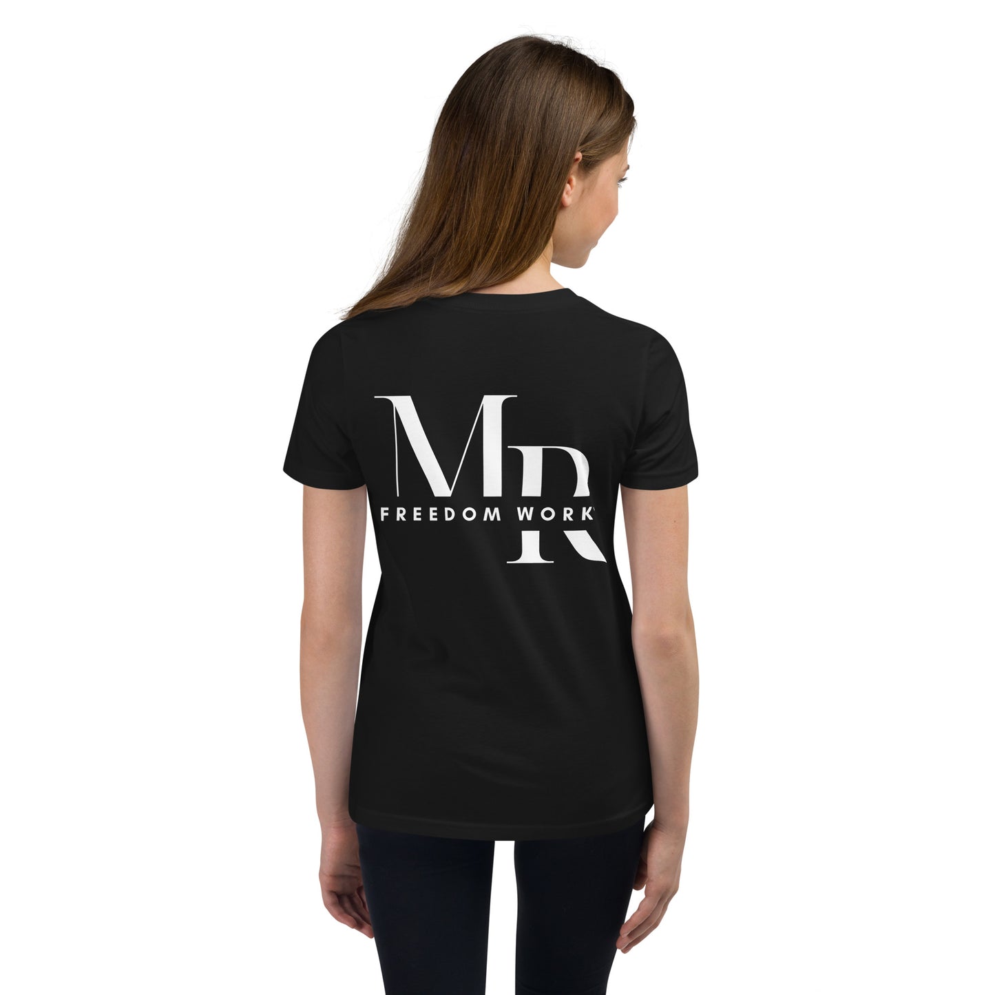 Heart Beats In Time Youth Short Sleeve T-Shirt W/White Print