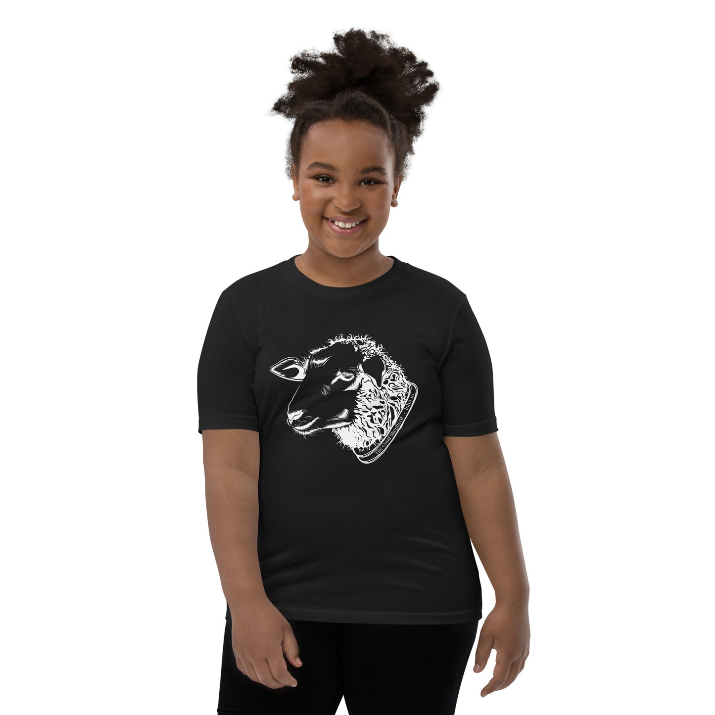 The Good Shepherd Youth Short Sleeve T-Shirt W/White Print