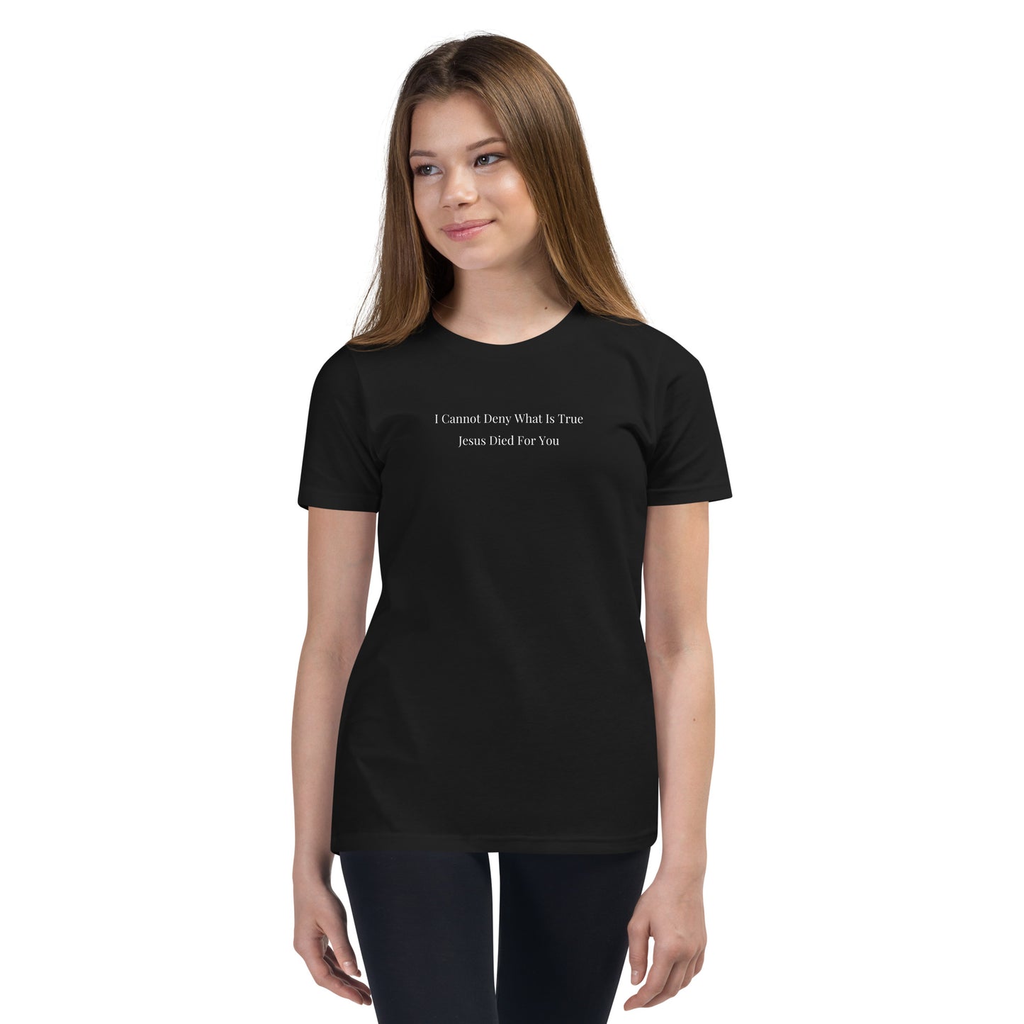 Jesus Died For You Youth Short Sleeve T-Shirt W/White Print