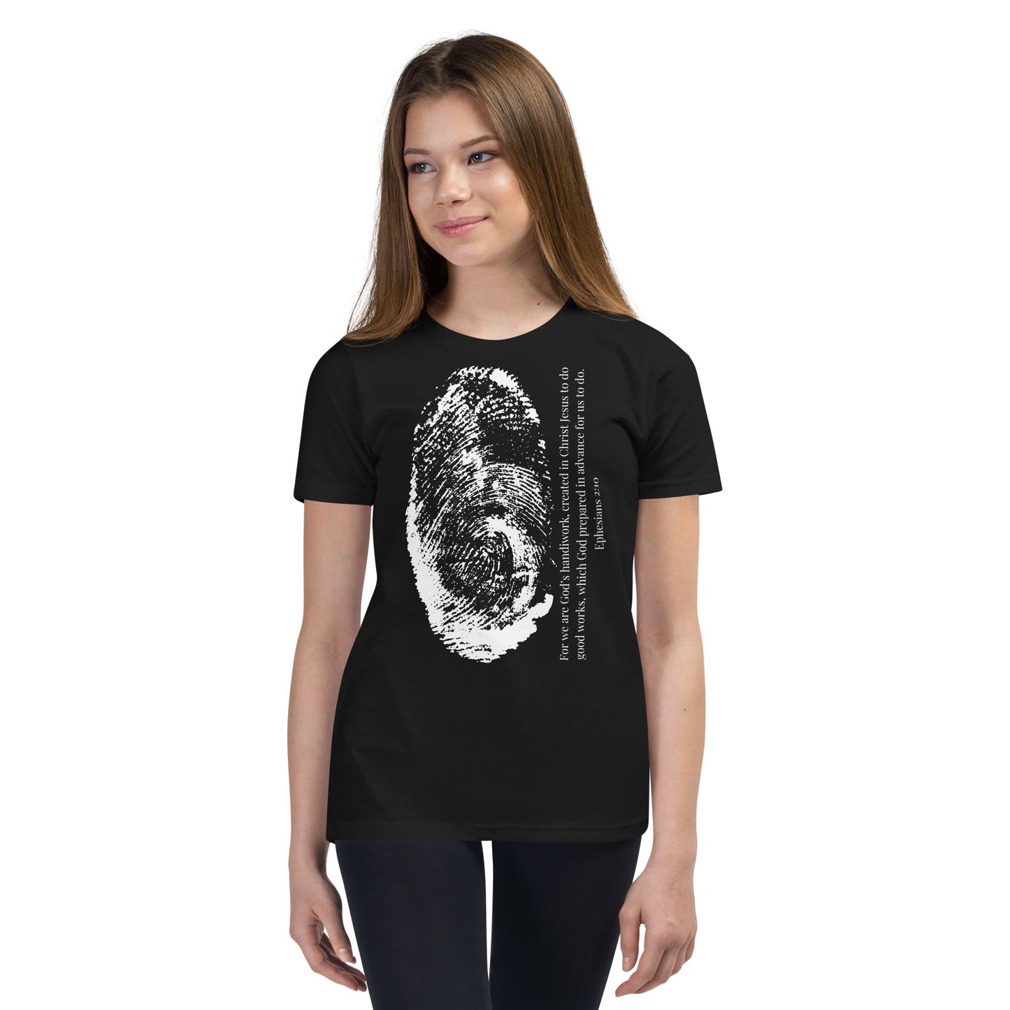 Fearfully And Wonderfully Made Youth Short Sleeve T-Shirt W/White Print