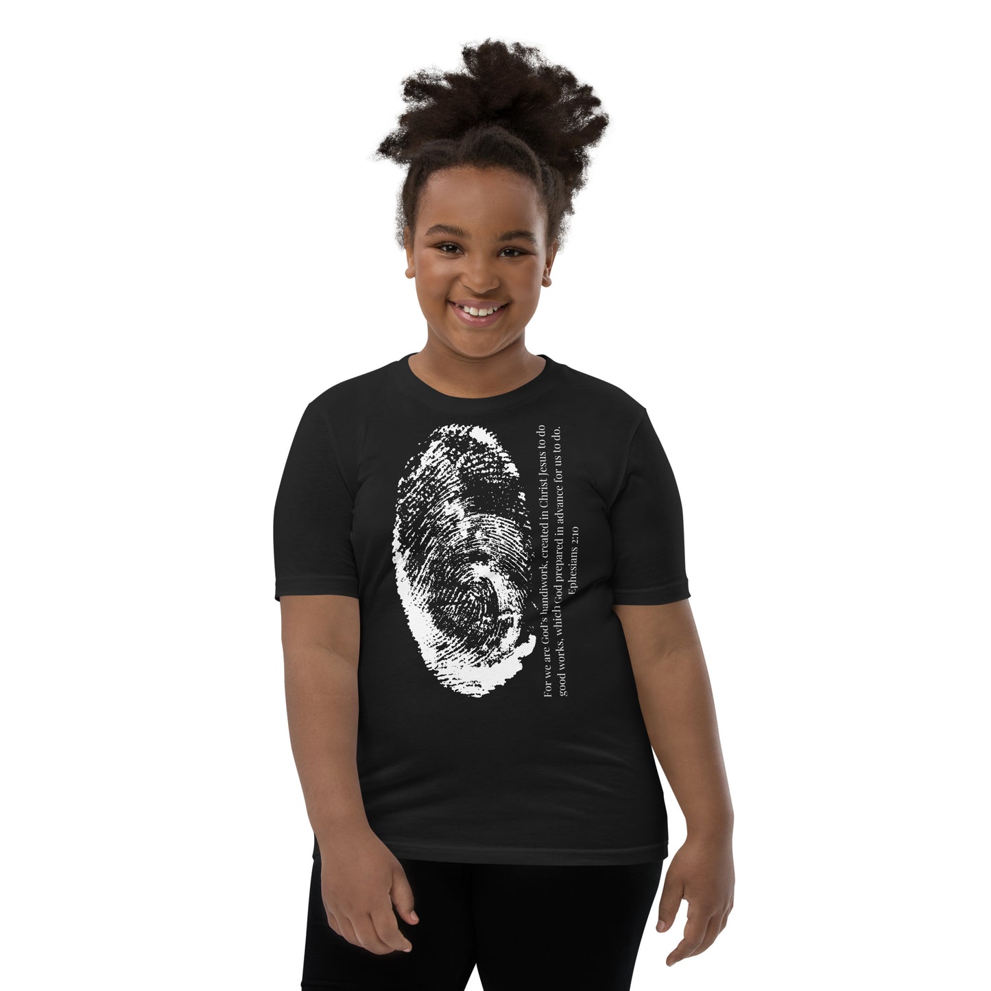 Fearfully And Wonderfully Made Youth Short Sleeve T-Shirt W/White Print