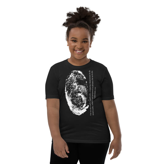 Fearfully And Wonderfully Made Youth Short Sleeve T-Shirt W/White Print