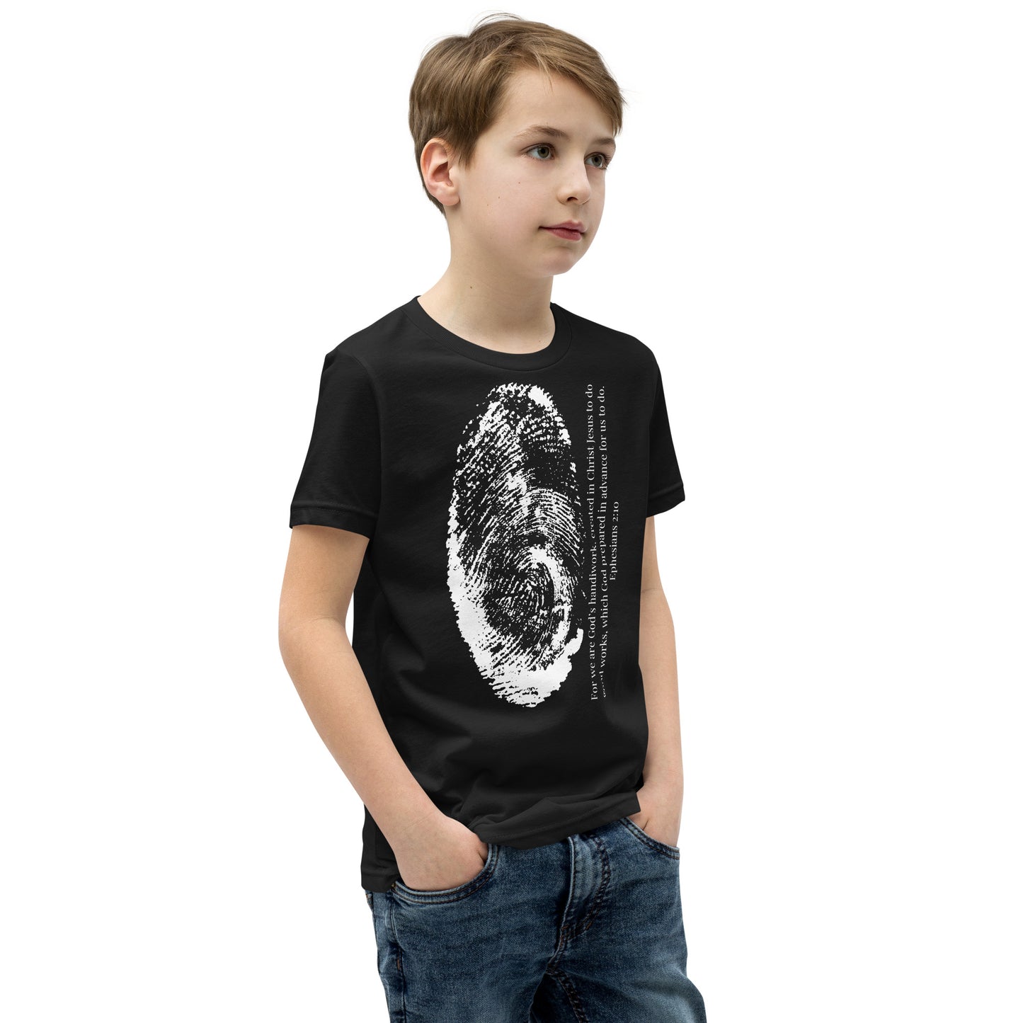 Fearfully And Wonderfully Made Youth Short Sleeve T-Shirt W/White Print