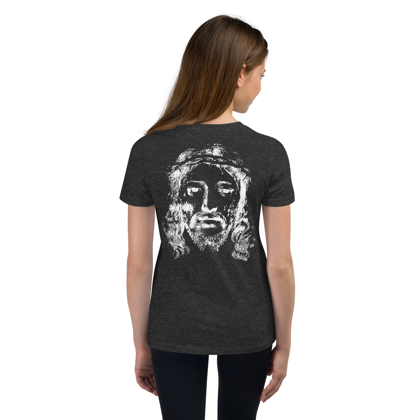 He's Got My Back Youth Short Sleeve T-Shirt W/White Print