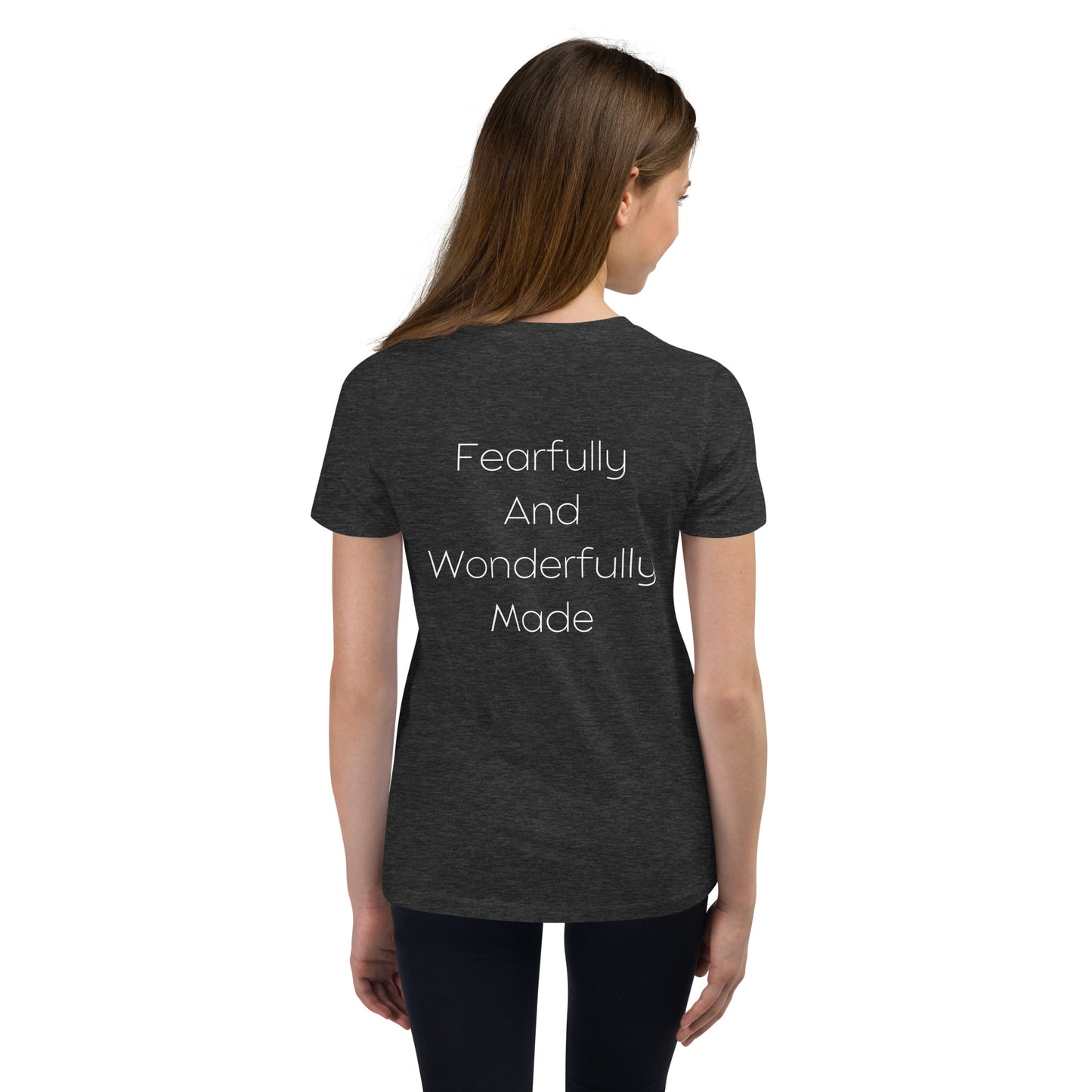 Fearfully And Wonderfully Made Youth Short Sleeve T-Shirt W/White Print