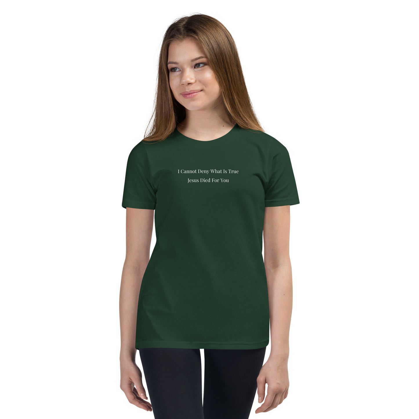 Jesus Died For You Youth Short Sleeve T-Shirt W/White Print