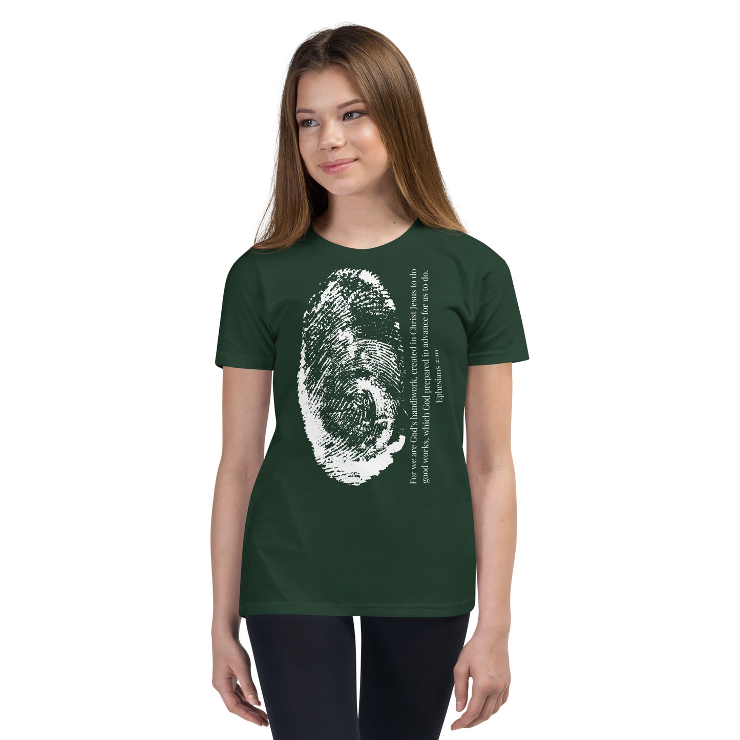Fearfully And Wonderfully Made Youth Short Sleeve T-Shirt W/White Print